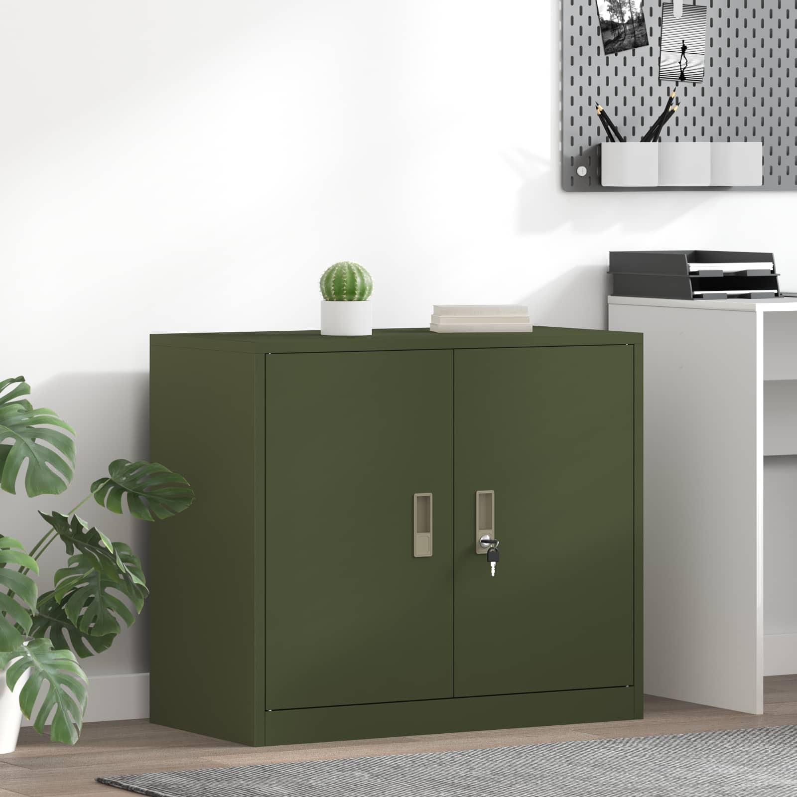 vidaXL Opbergkast 2 pcs Zwart 90 x 40 x 140 cm Koudgewalst Staal