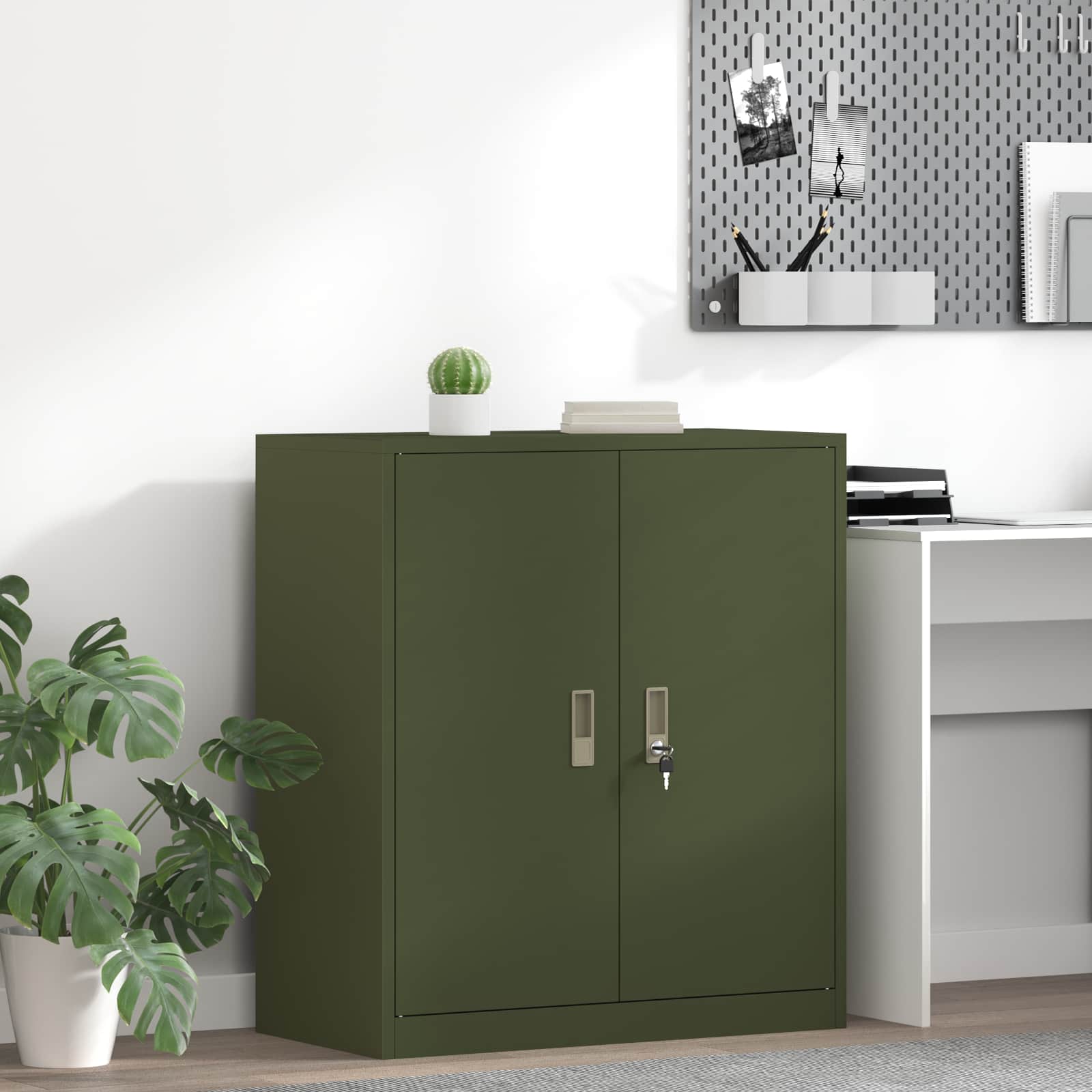vidaXL Opbergkast 2 pcs Zwart 90 x 40 x 140 cm Koudgewalst Staal