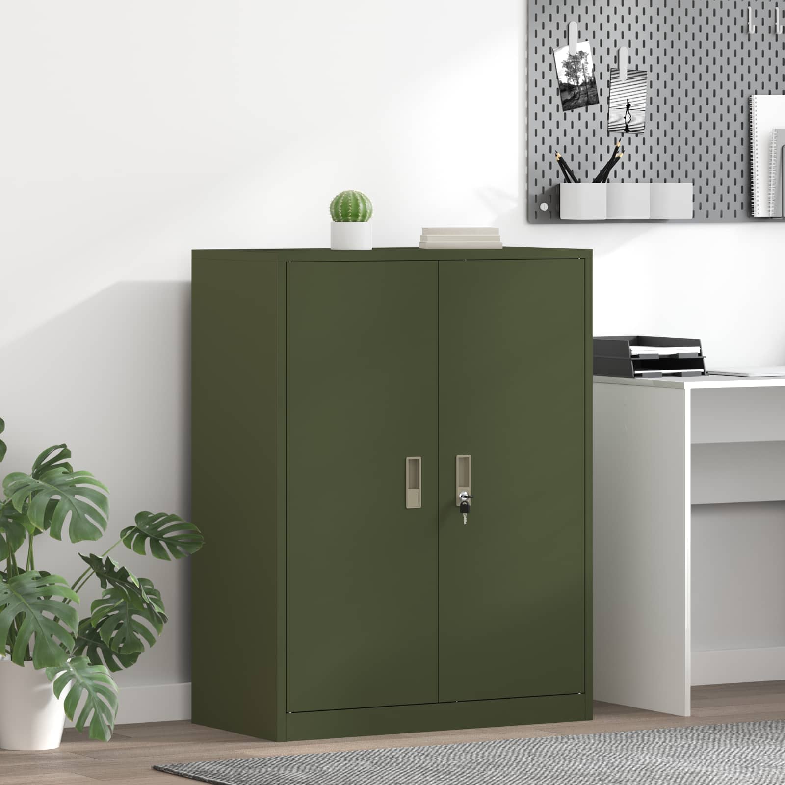 vidaXL Opbergkast 2 pcs Zwart 90 x 40 x 140 cm Koudgewalst Staal
