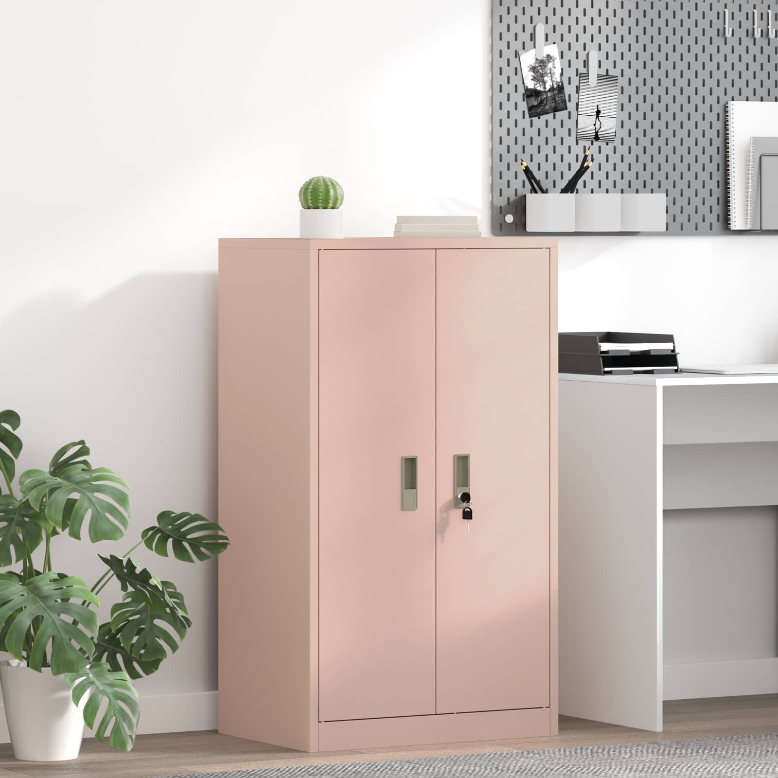vidaXL Opbergkast 2 pcs Zwart 90 x 40 x 140 cm Koudgewalst Staal