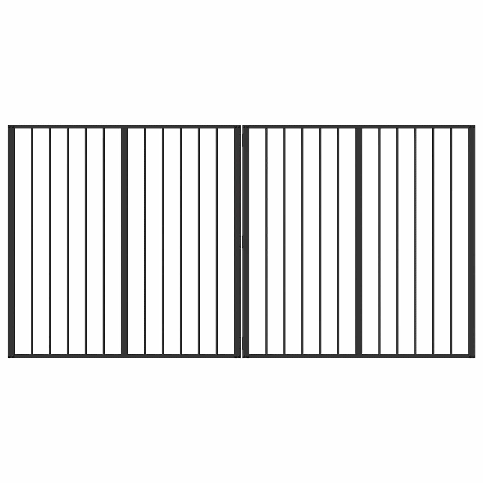vidaXL Hondenhek 6 pcs Zwart 100 x 100 cm Gegalvaniseerd staal