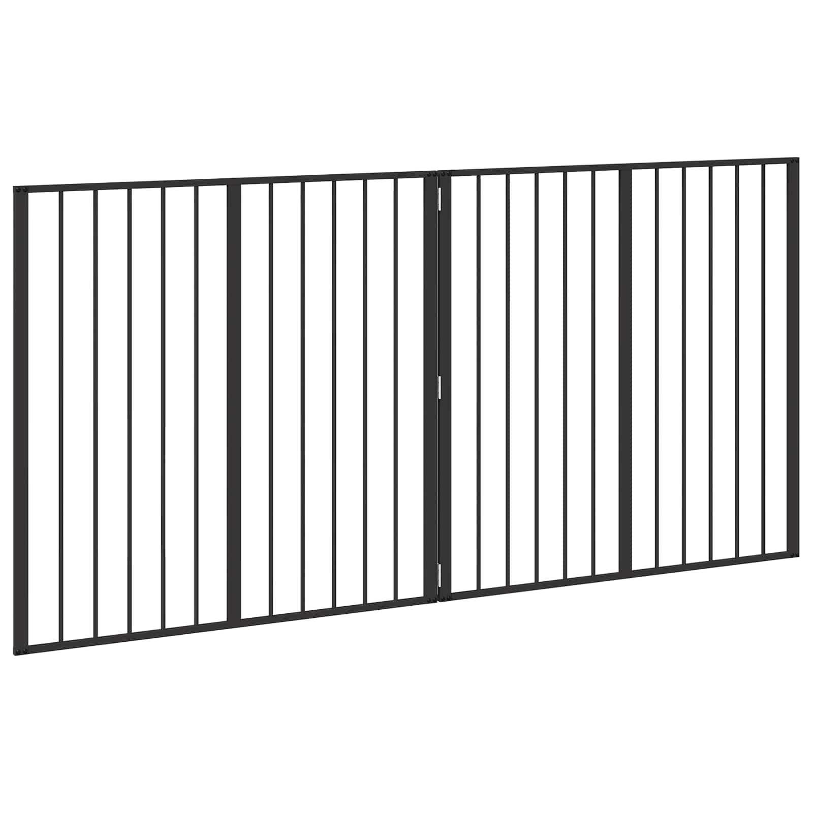 vidaXL Hondenhek 6 pcs Zwart 100 x 100 cm Gegalvaniseerd staal