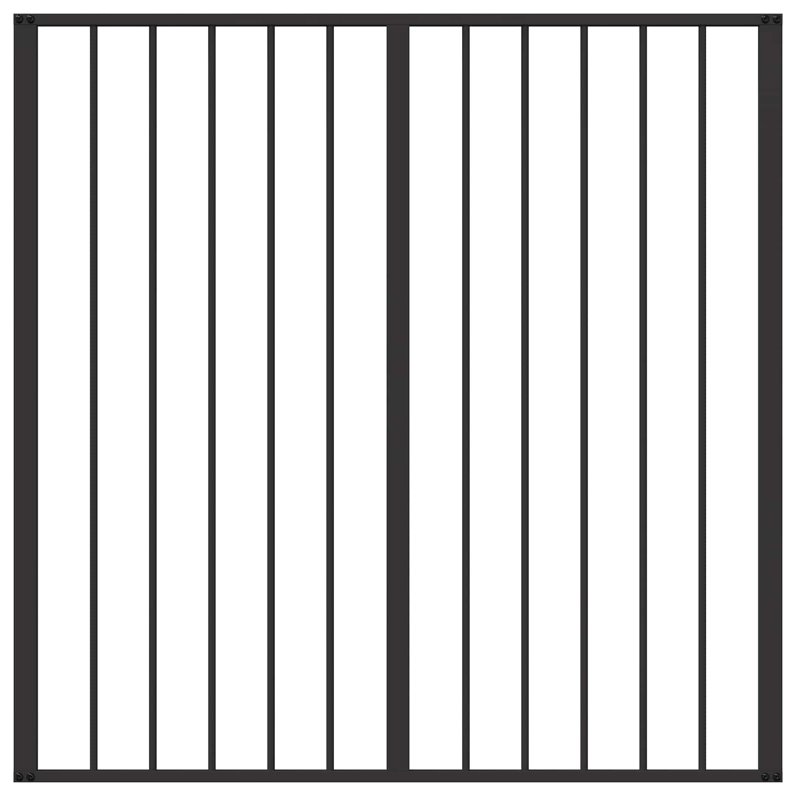 vidaXL Hondenhek 6 pcs Zwart 100 x 100 cm Gegalvaniseerd staal