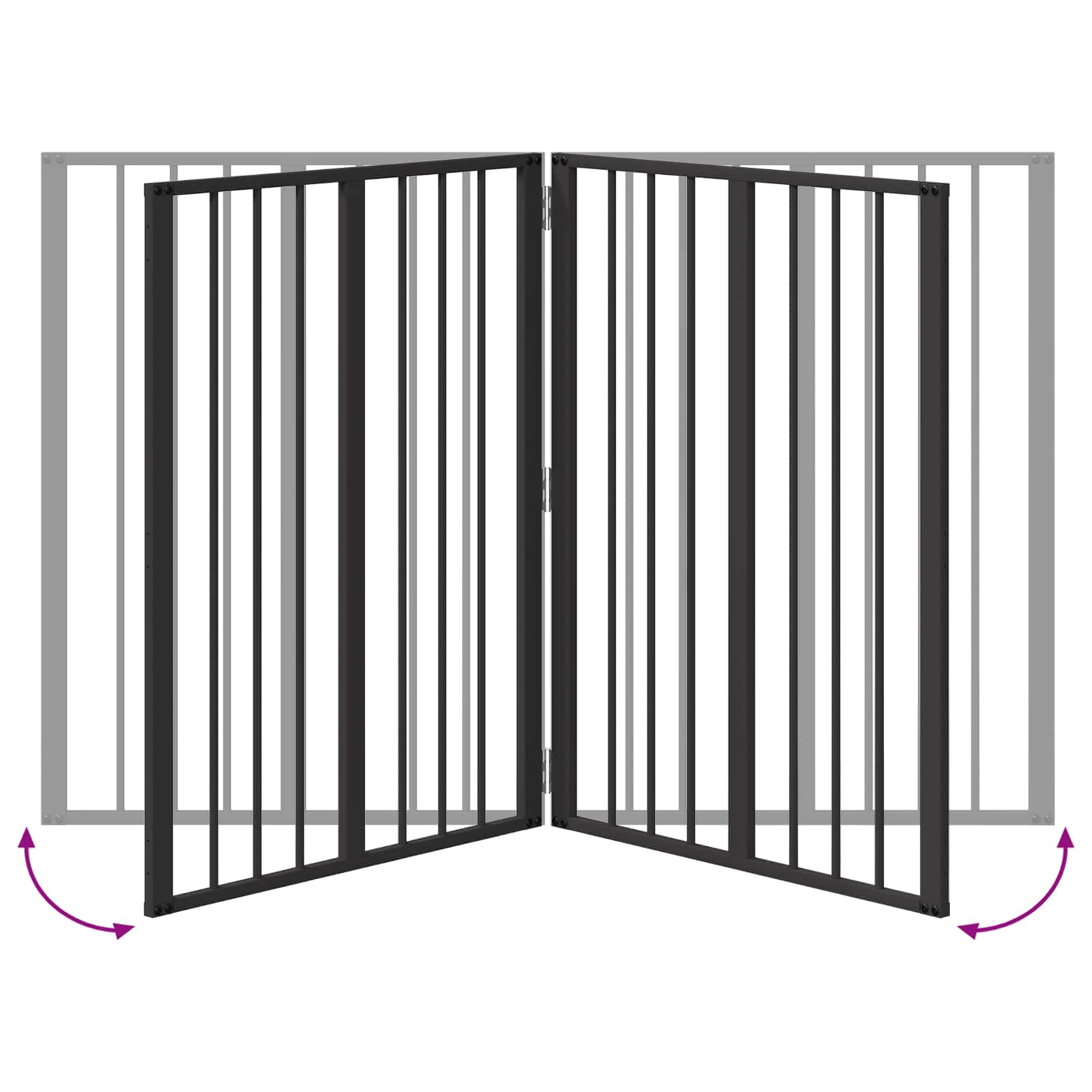 vidaXL Hondenhek 6 pcs Zwart 100 x 100 cm Gegalvaniseerd staal