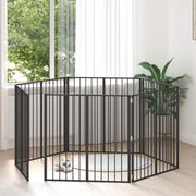 vidaXL Hondenhek 6 pcs Zwart 100 x 100 cm Gegalvaniseerd staal