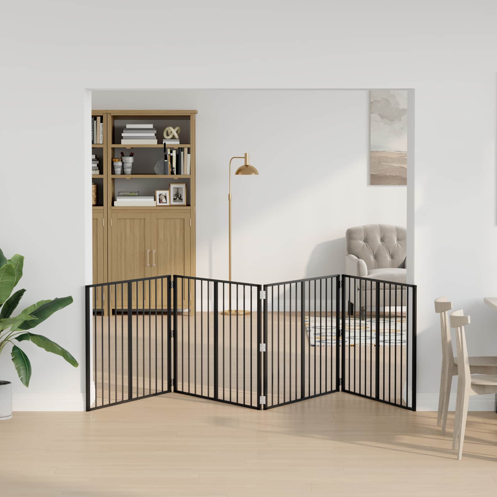 vidaXL Hondenhek 6 pcs Zwart 100 x 100 cm Gegalvaniseerd staal