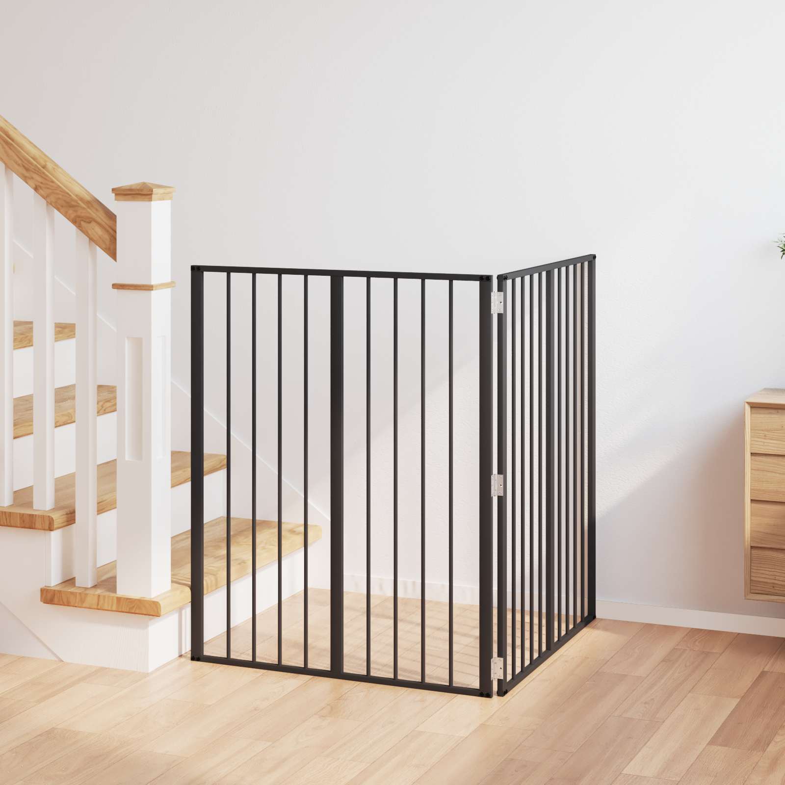 vidaXL Hondenhek 6 pcs Zwart 100 x 100 cm Gegalvaniseerd staal