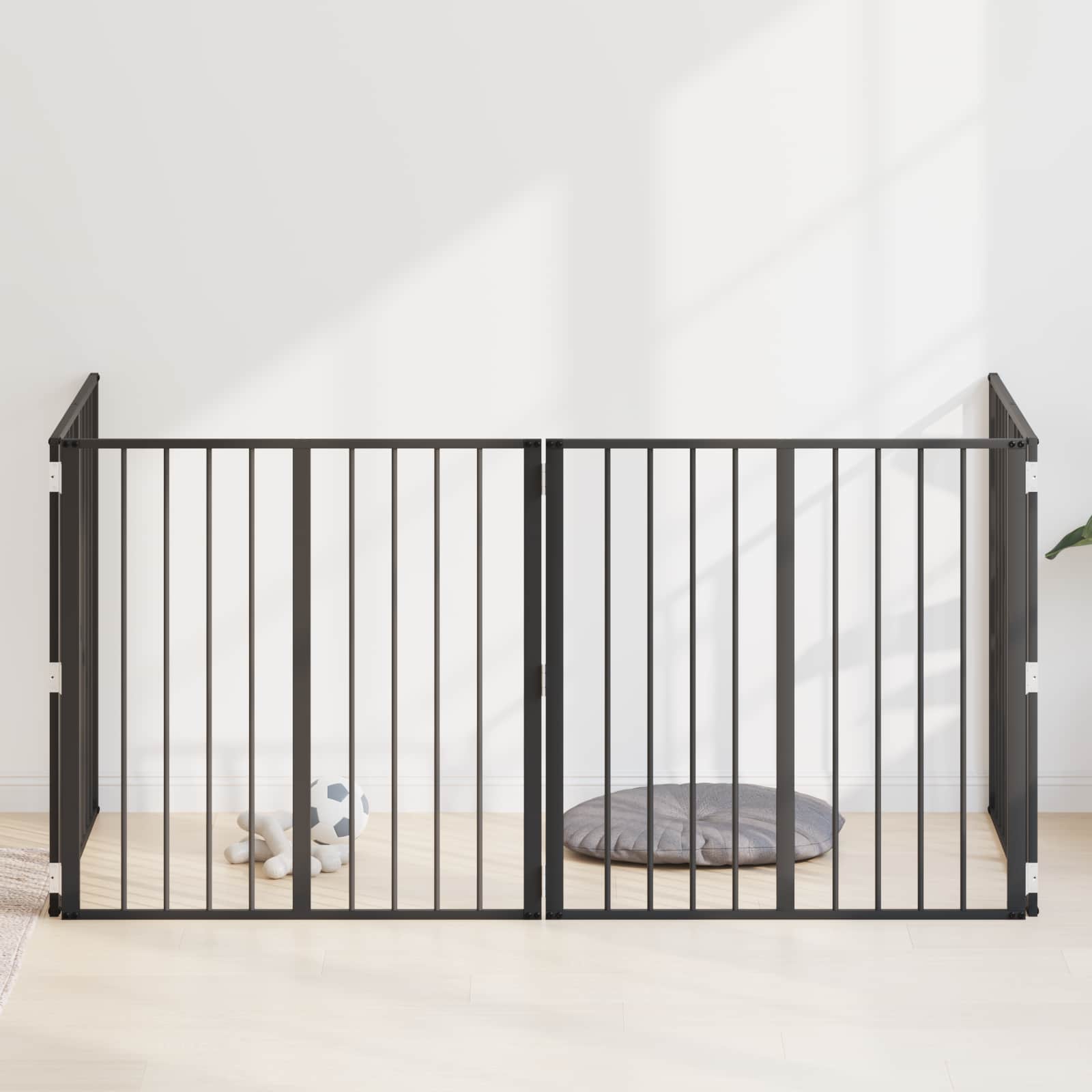 vidaXL Hondenhek 6 pcs Zwart 100 x 100 cm Gegalvaniseerd staal