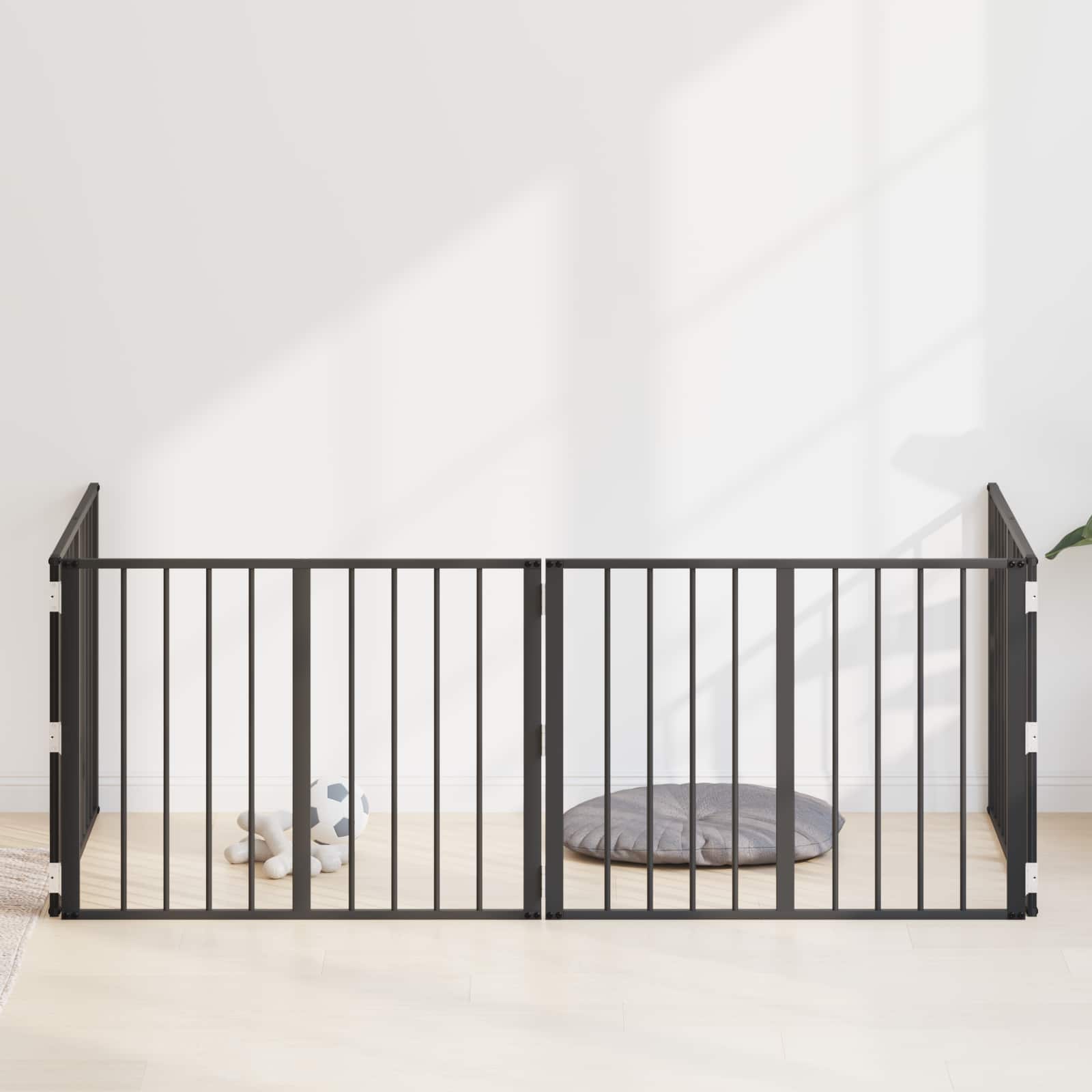 vidaXL Hondenhek 6 pcs Zwart 100 x 100 cm Gegalvaniseerd staal