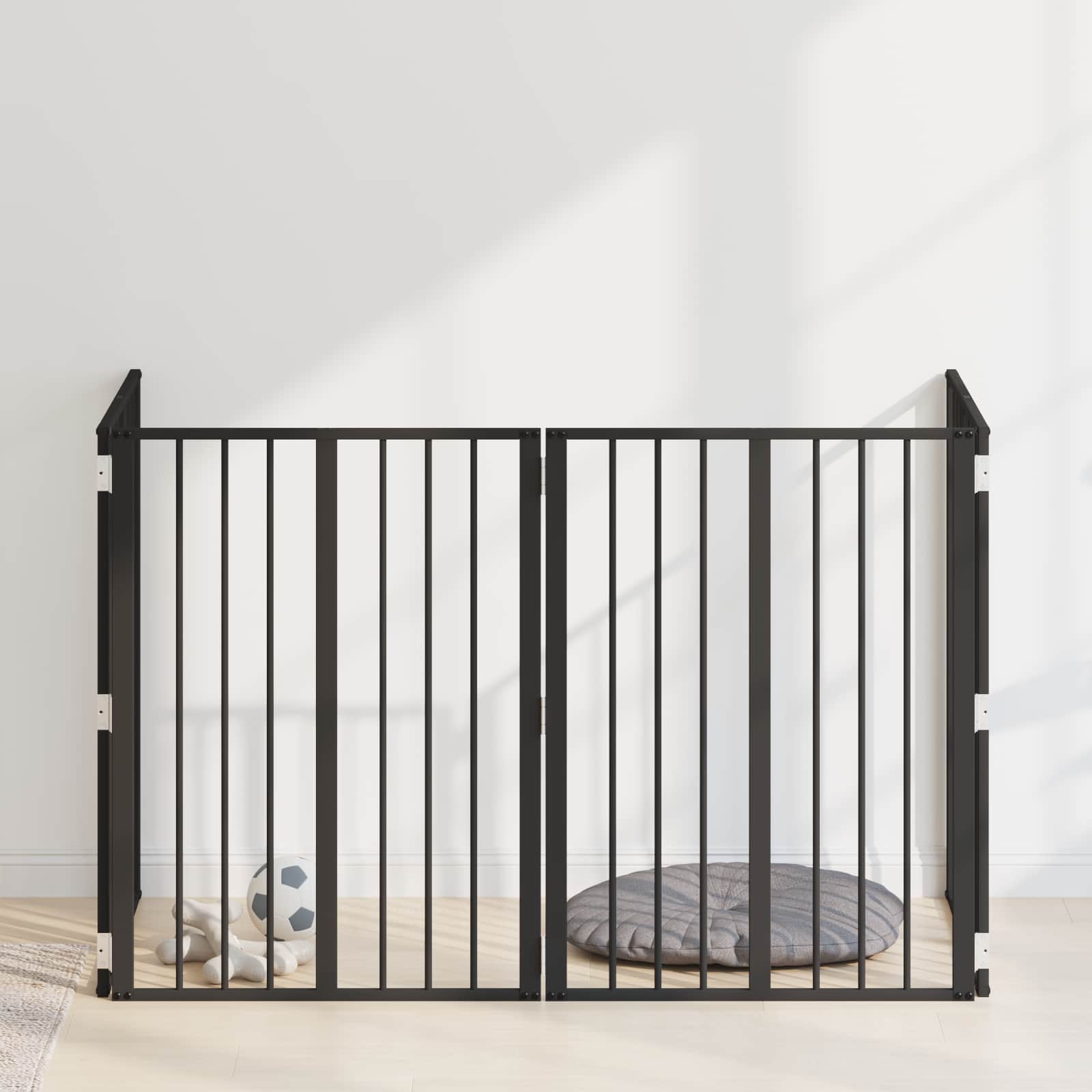vidaXL Hondenhek 6 pcs Zwart 100 x 100 cm Gegalvaniseerd staal