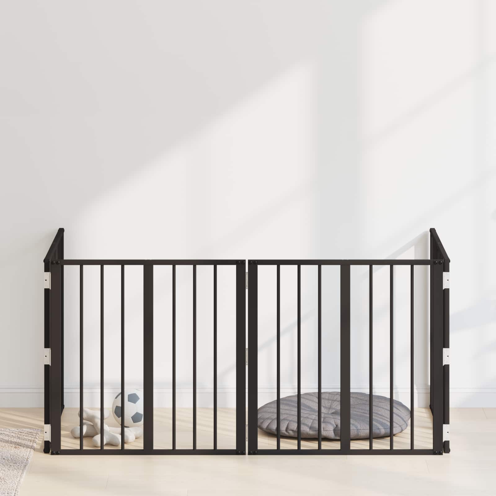 vidaXL Hondenhek 6 pcs Zwart 100 x 100 cm Gegalvaniseerd staal