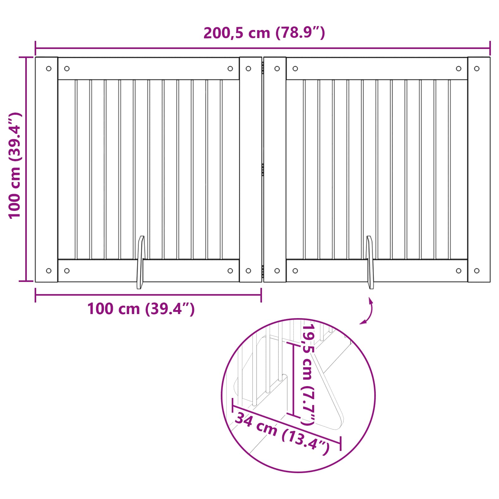 vidaXL Honden Playpen 2 pcs Grijze Sonoma 100 x 100 cm
