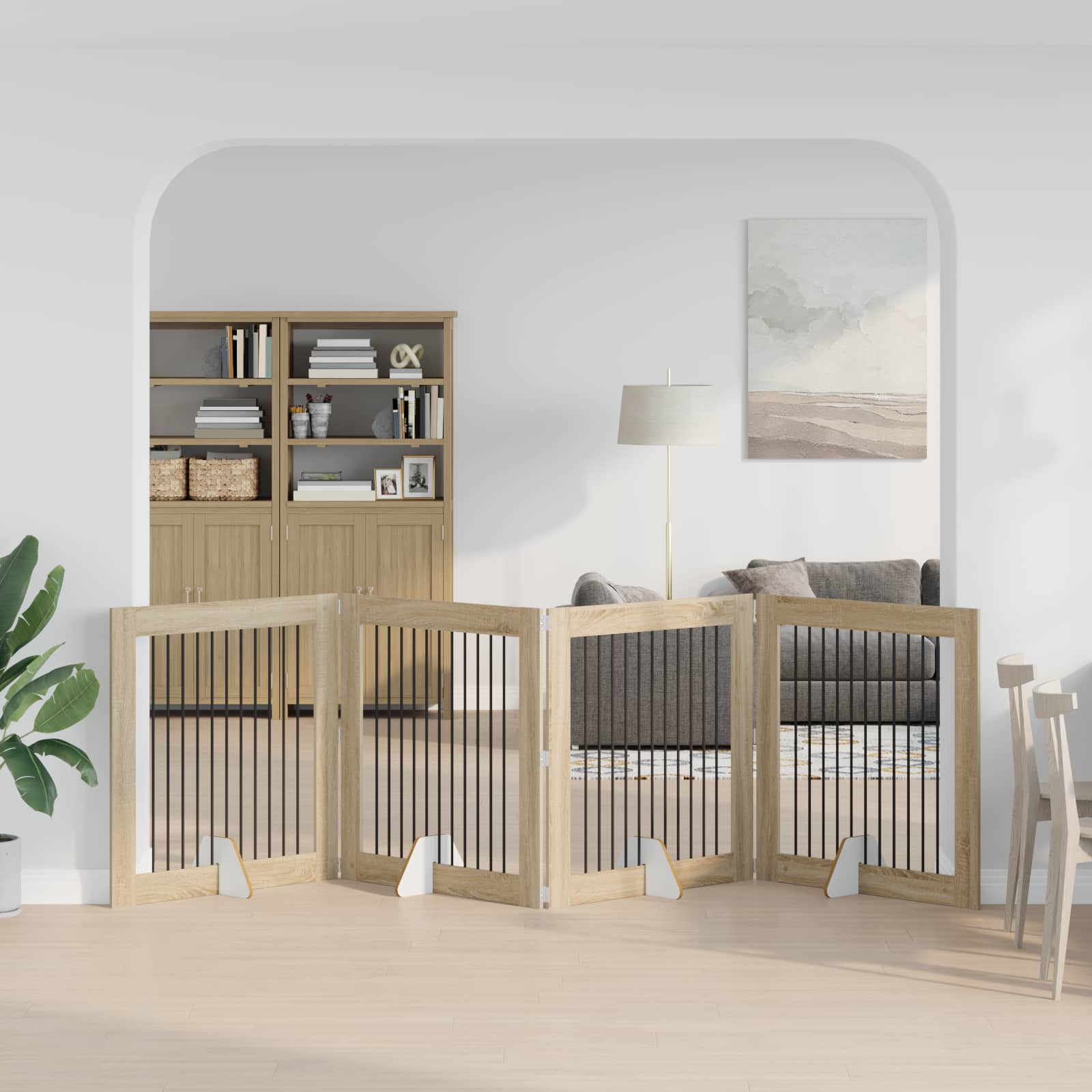 vidaXL Honden Playpen 2 pcs Grijze Sonoma 100 x 100 cm