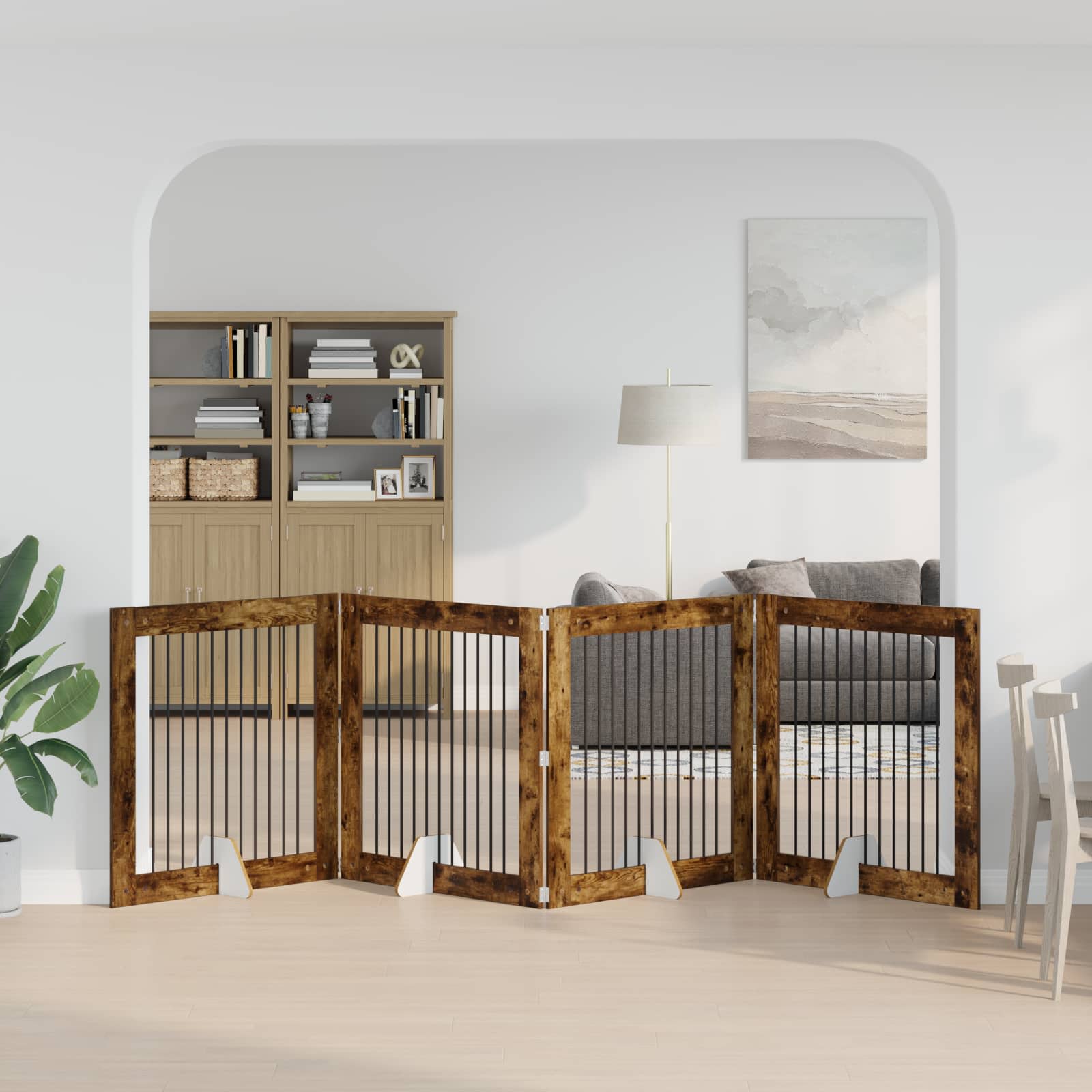 vidaXL Honden Playpen 2 pcs Grijze Sonoma 100 x 100 cm