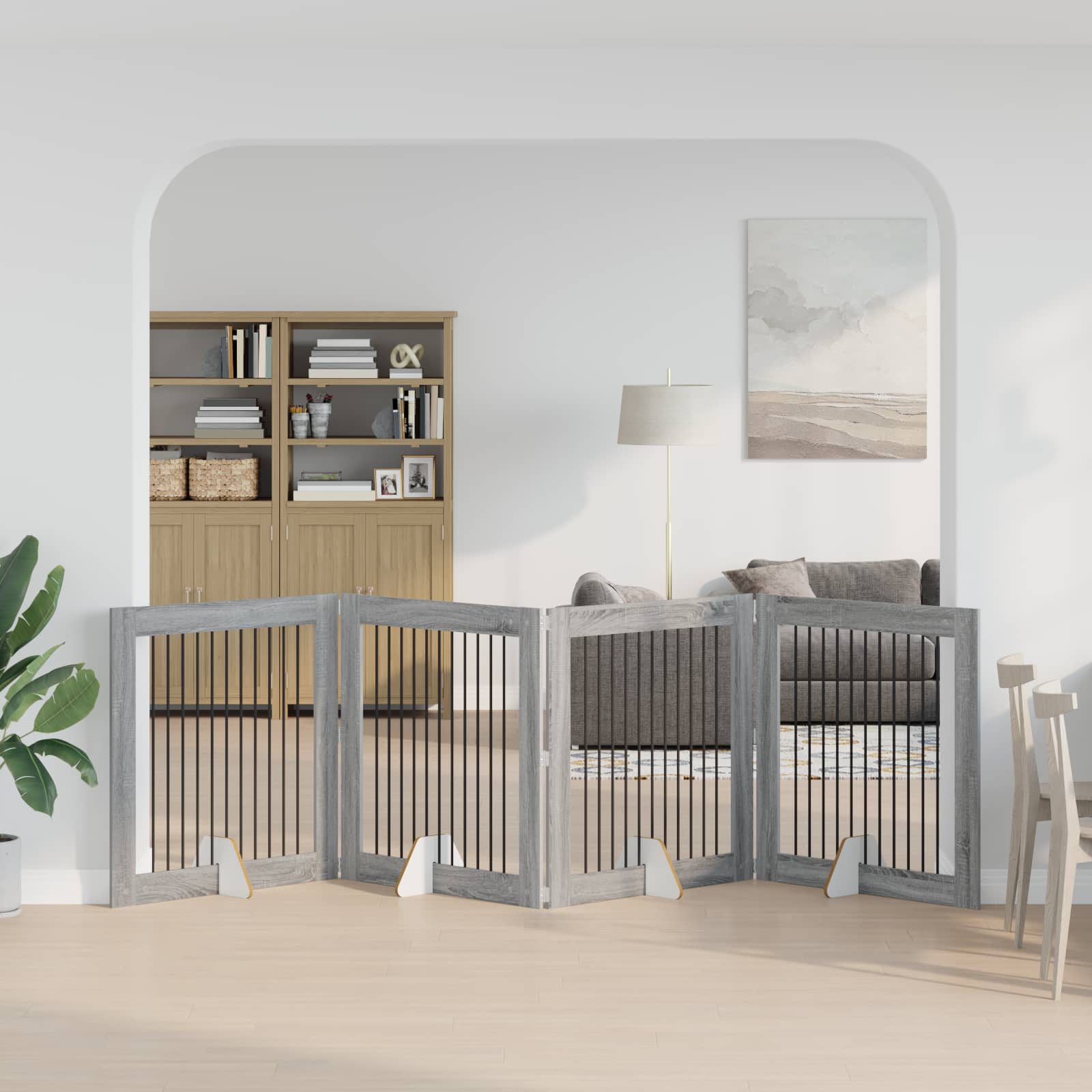 vidaXL Honden Playpen 2 pcs Grijze Sonoma 100 x 100 cm
