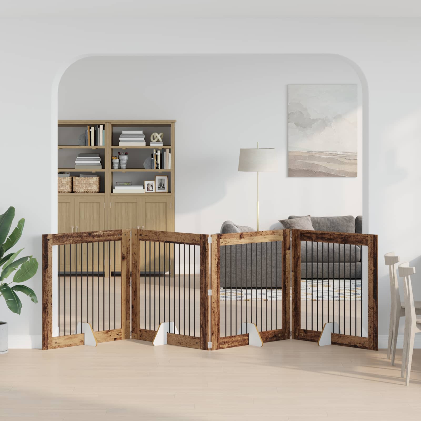vidaXL Honden Playpen 2 pcs Grijze Sonoma 100 x 100 cm