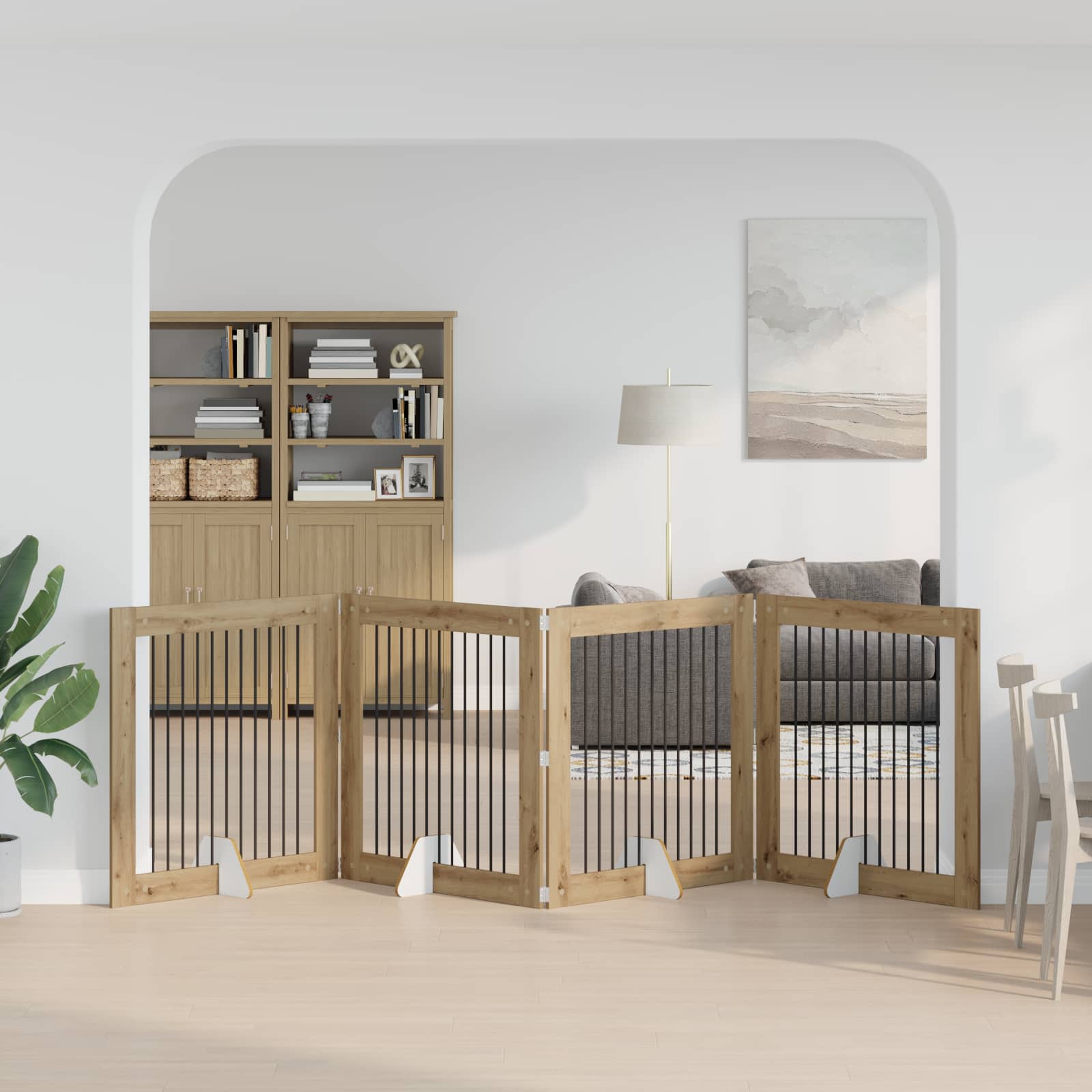 vidaXL Honden Playpen 2 pcs Grijze Sonoma 100 x 100 cm