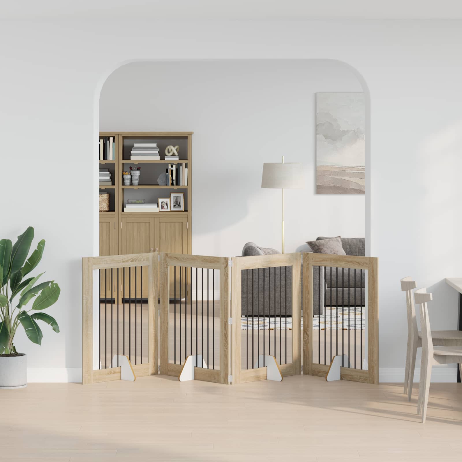vidaXL Honden Playpen 2 pcs Grijze Sonoma 100 x 100 cm