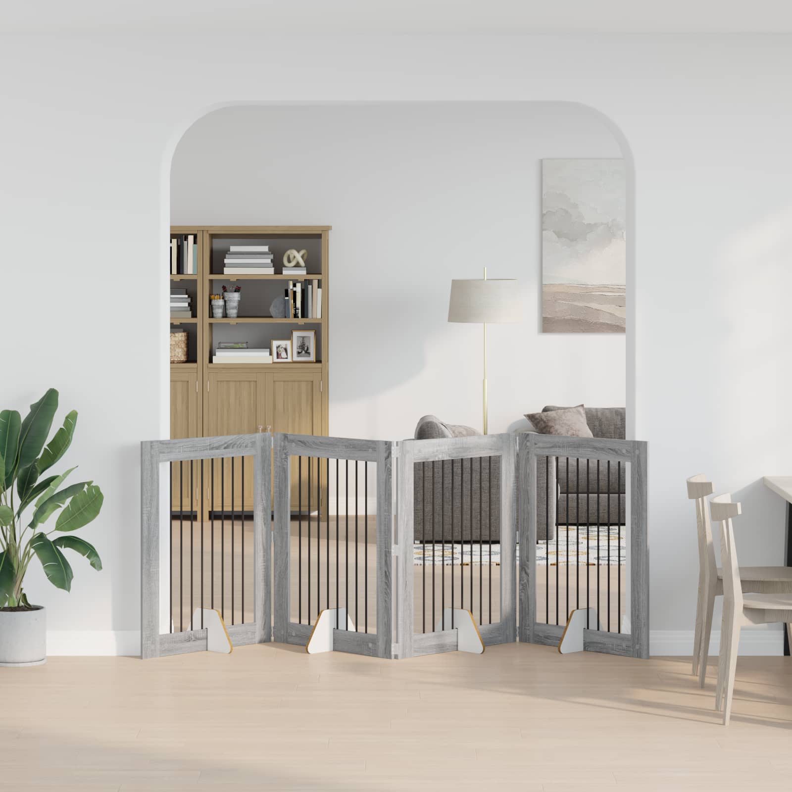 vidaXL Honden Playpen 2 pcs Grijze Sonoma 100 x 100 cm