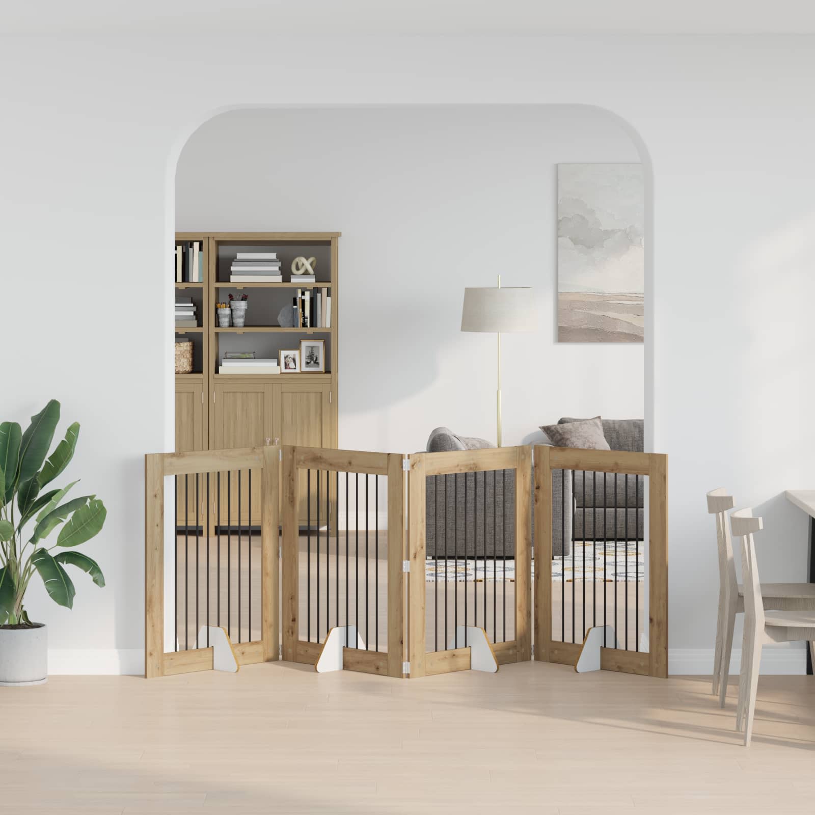 vidaXL Honden Playpen 2 pcs Grijze Sonoma 100 x 100 cm