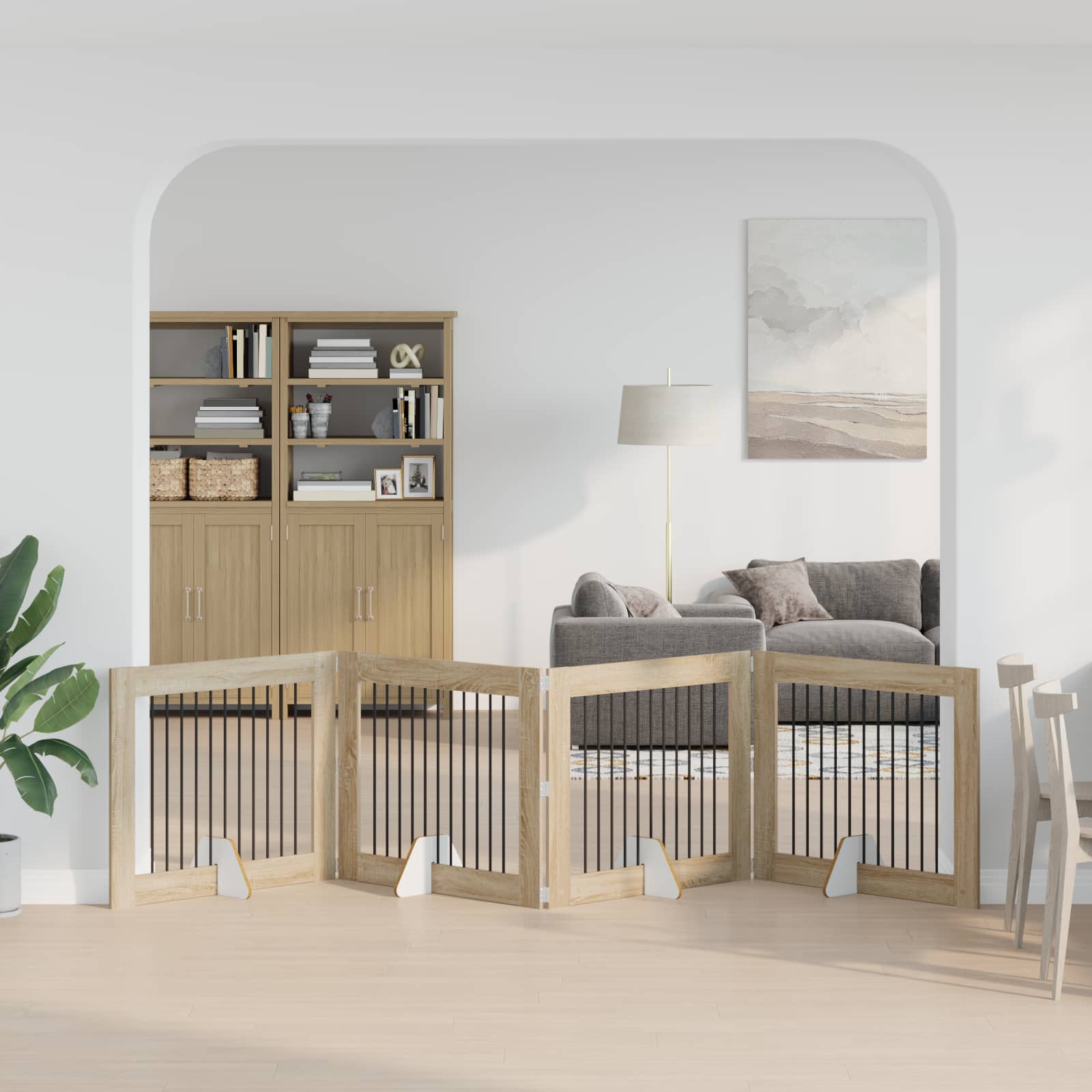 vidaXL Honden Playpen 2 pcs Grijze Sonoma 100 x 100 cm