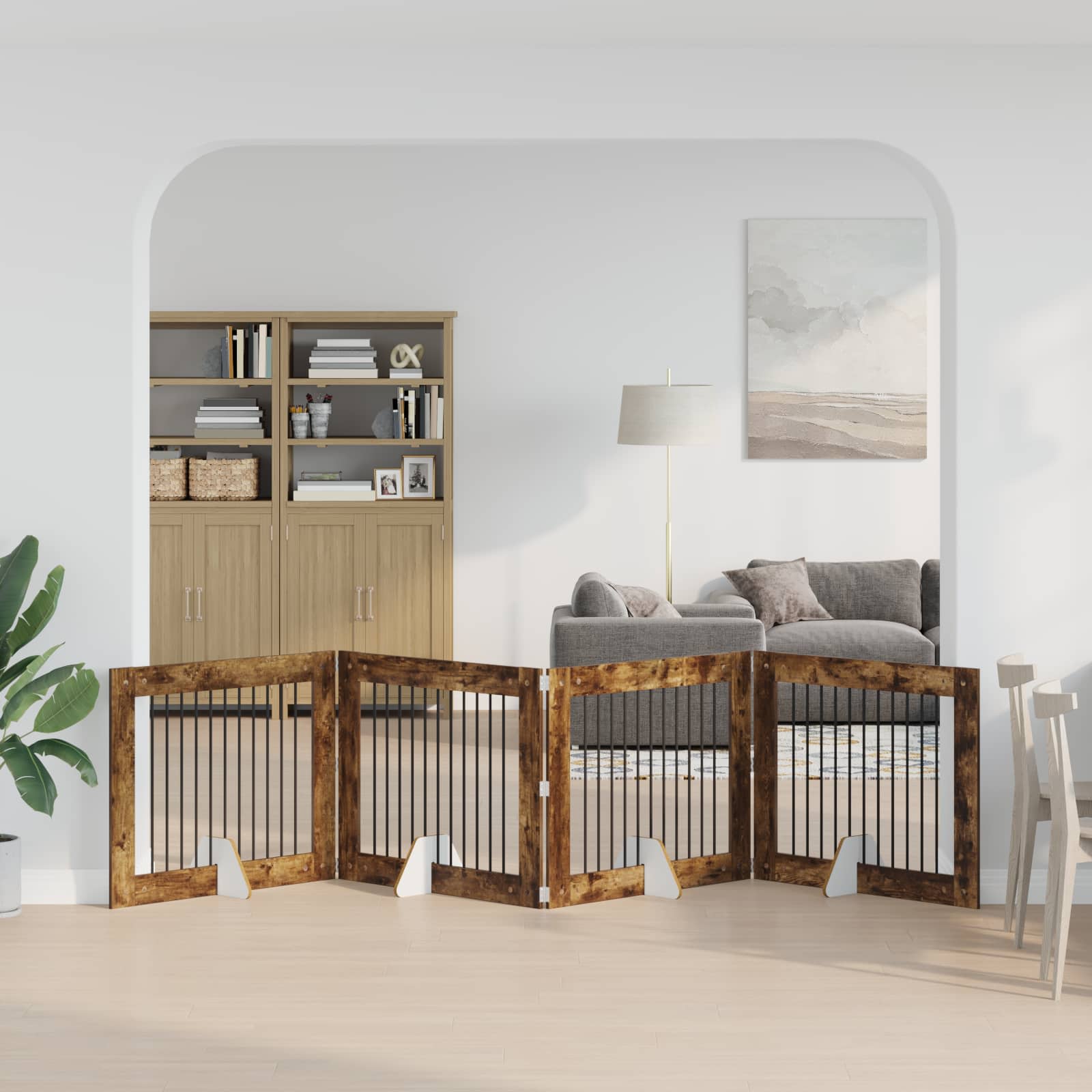 vidaXL Honden Playpen 2 pcs Grijze Sonoma 100 x 100 cm