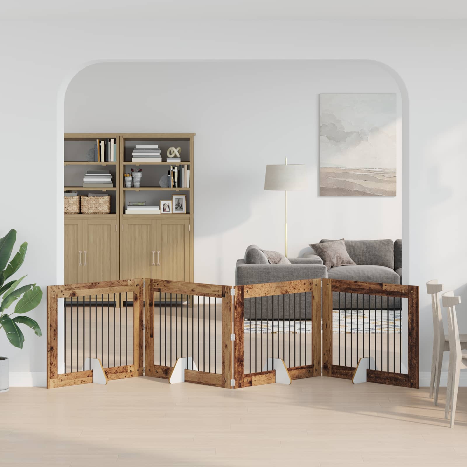 vidaXL Honden Playpen 2 pcs Grijze Sonoma 100 x 100 cm