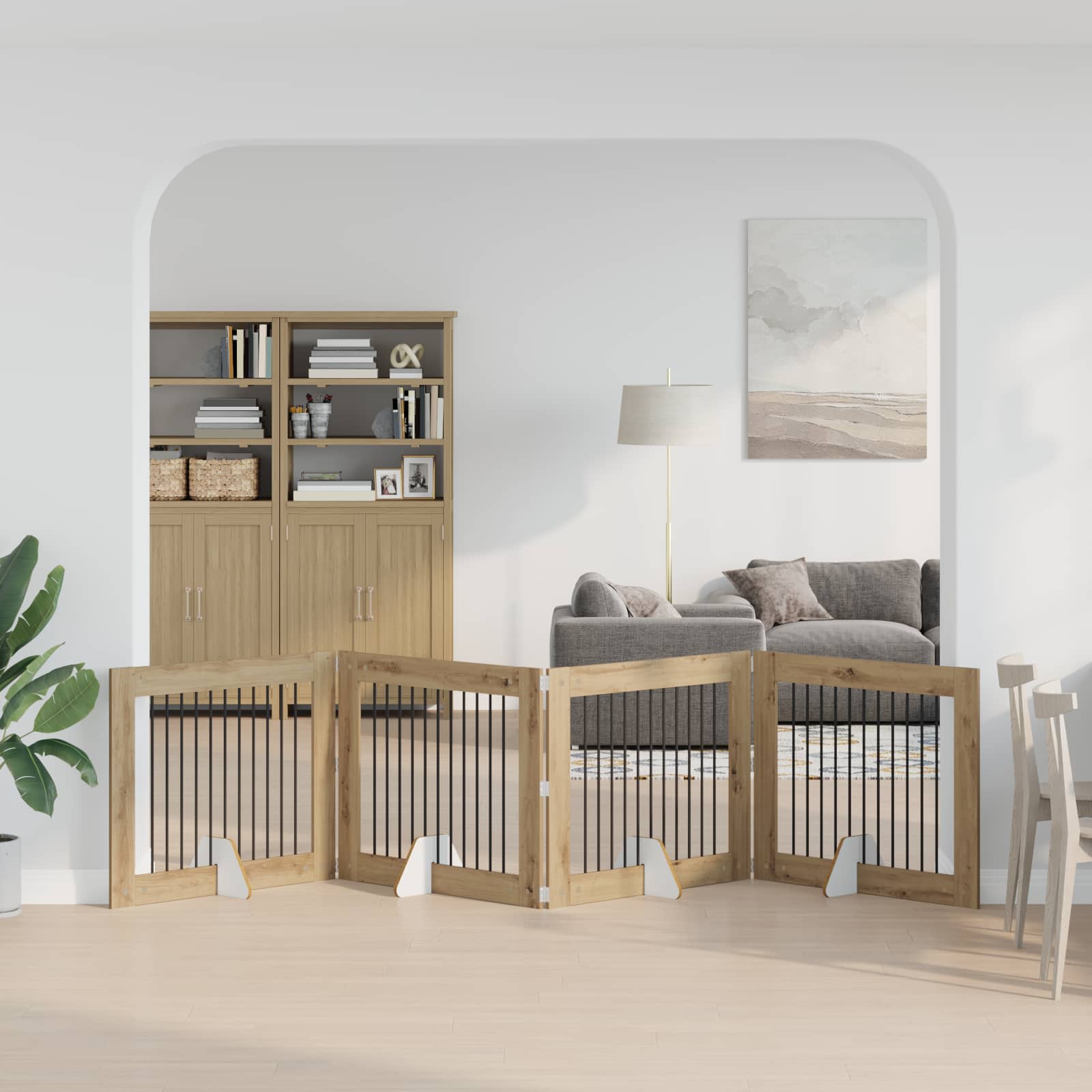 vidaXL Honden Playpen 2 pcs Grijze Sonoma 100 x 100 cm