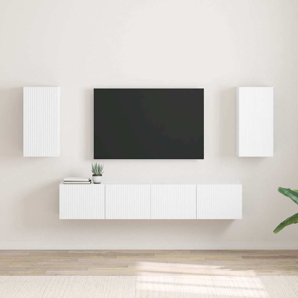 vidaXL TV Wandkast Wandgemonteerd Wit 30 x 31 x 40 cm Bewerkt hout