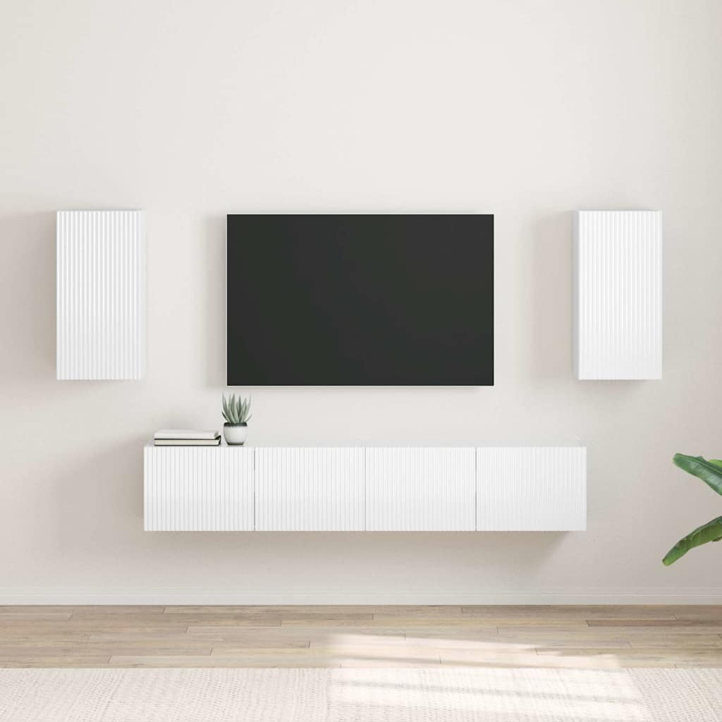 vidaXL TV Wandkast Wandgemonteerd Wit 30 x 31 x 40 cm Bewerkt hout