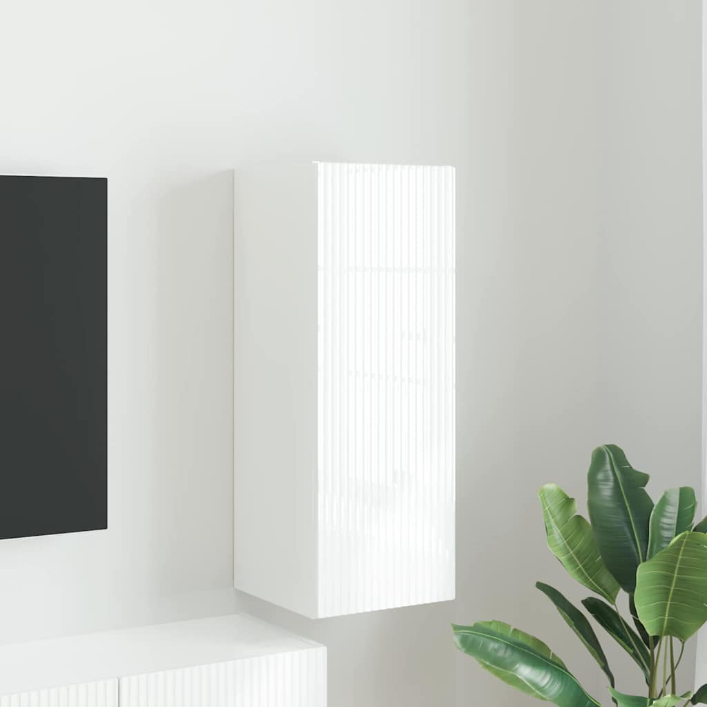 vidaXL TV Wandkast Wandgemonteerd Wit 30 x 31 x 40 cm Bewerkt hout