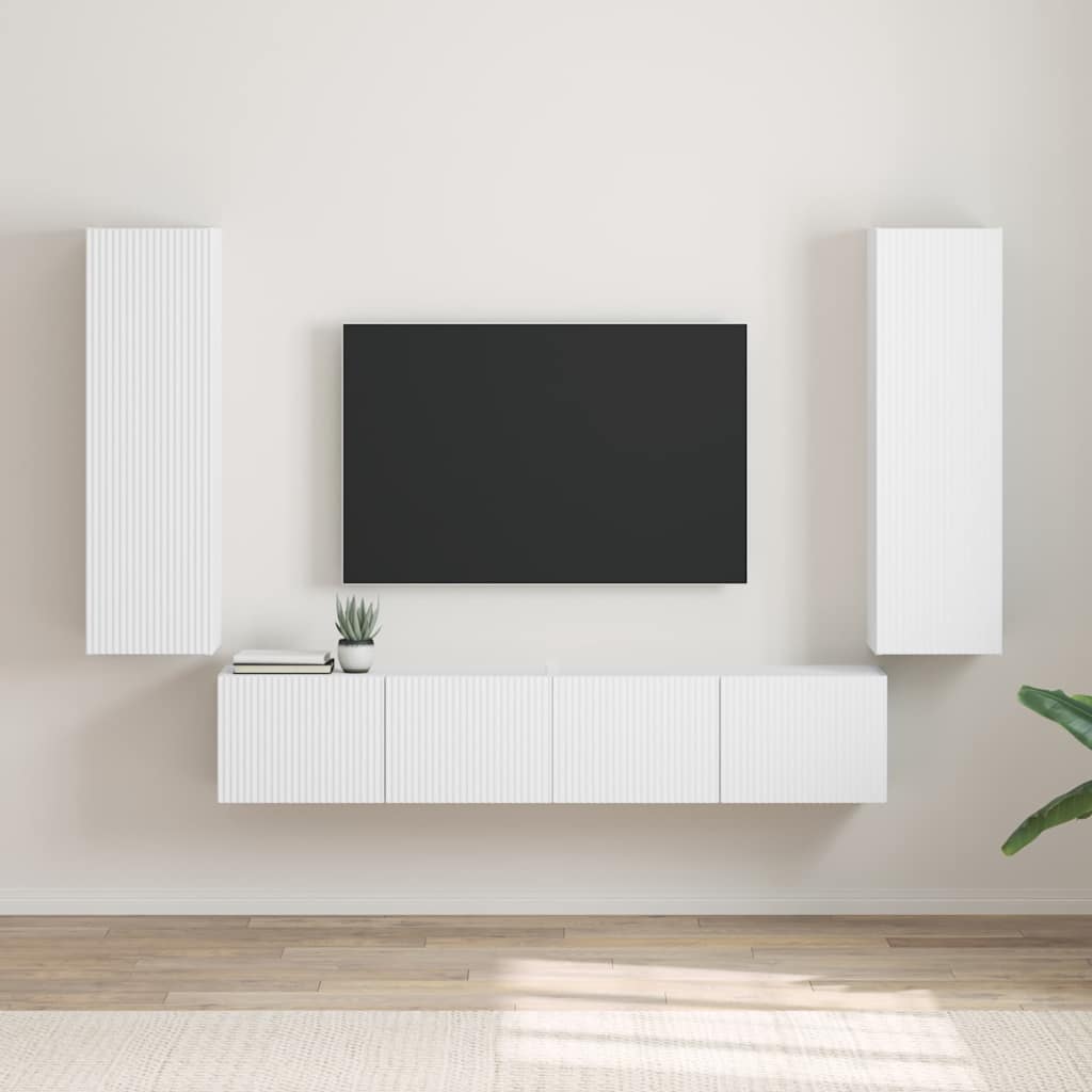 vidaXL TV Wandkast Wandgemonteerd Wit 30 x 31 x 40 cm Bewerkt hout