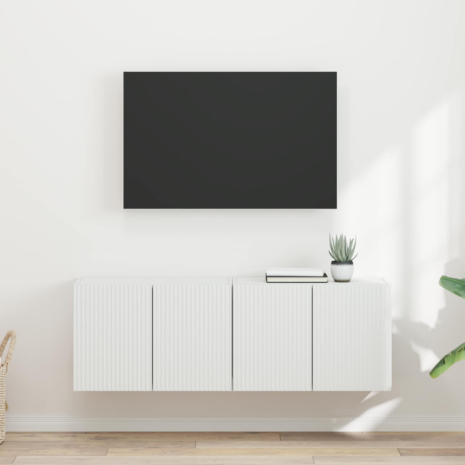 vidaXL TV-wandkast Wandgemonteerd Wit 59,5 x 31 x 40 cm Bewerkt hout