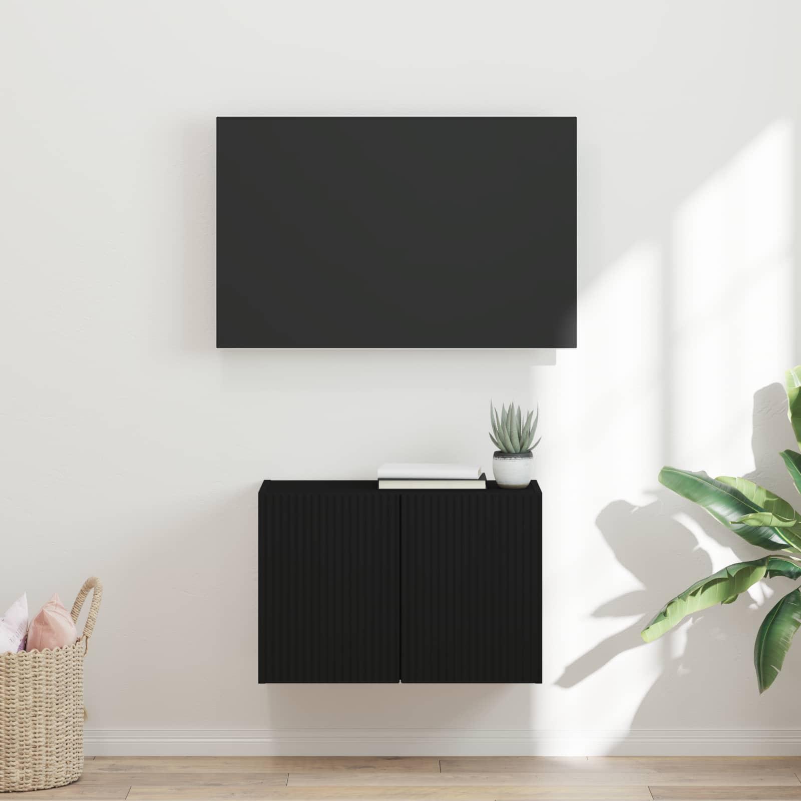 vidaXL TV-wandkast Wandgemonteerd Wit 59,5 x 31 x 40 cm Bewerkt hout