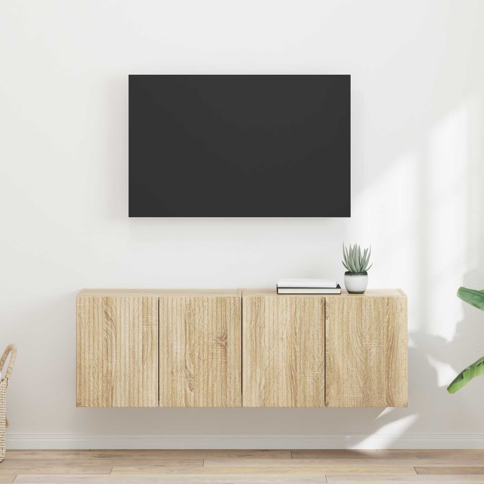 vidaXL TV-wandkast Wandgemonteerd Wit 59,5 x 31 x 40 cm Bewerkt hout