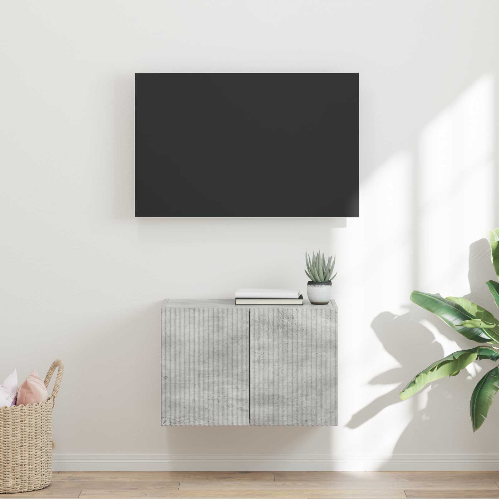 vidaXL TV-wandkast Wandgemonteerd Wit 59,5 x 31 x 40 cm Bewerkt hout