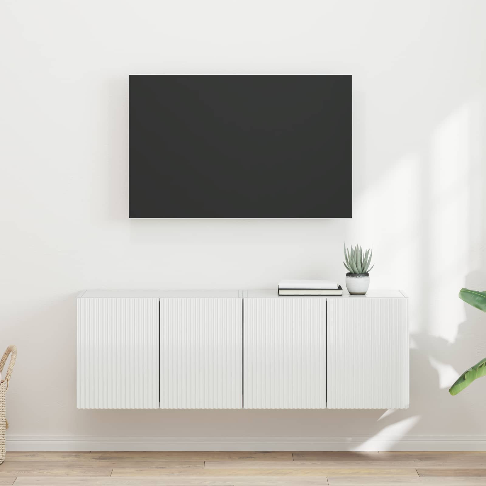 vidaXL TV-wandkast Wandgemonteerd Wit 59,5 x 31 x 40 cm Bewerkt hout