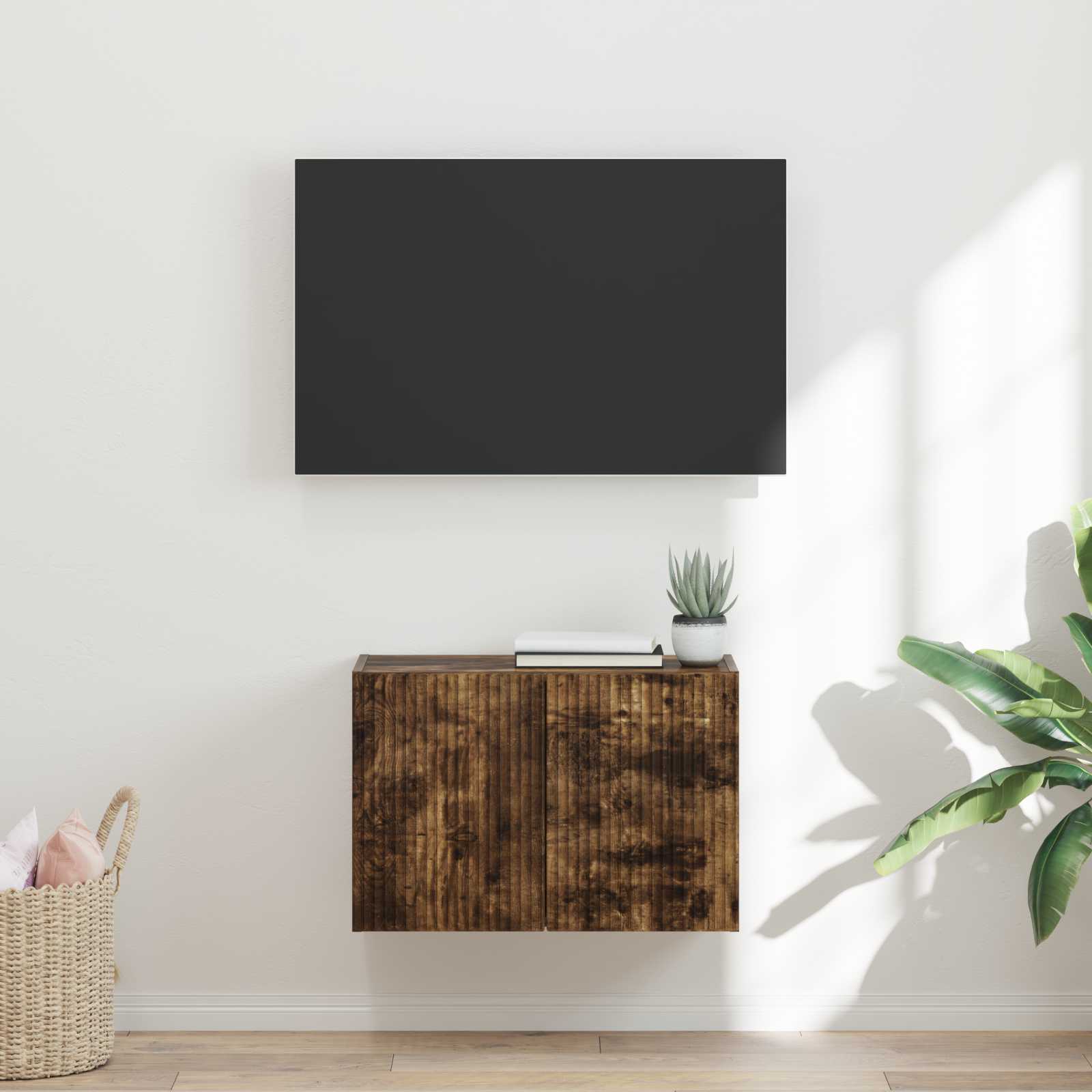 vidaXL TV-wandkast Wandgemonteerd Wit 59,5 x 31 x 40 cm Bewerkt hout