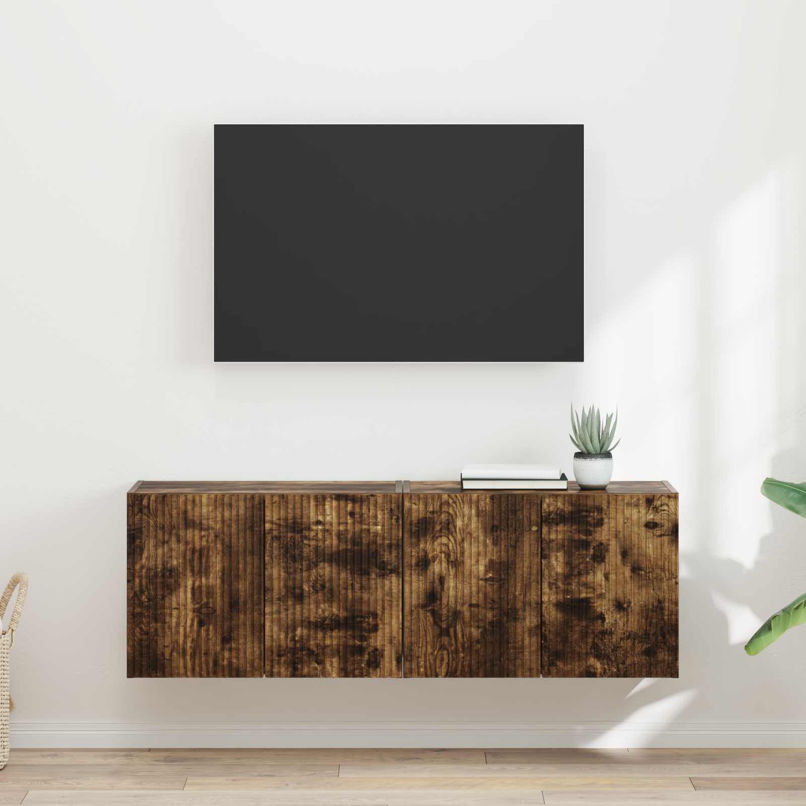 vidaXL TV-wandkast Wandgemonteerd Wit 59,5 x 31 x 40 cm Bewerkt hout