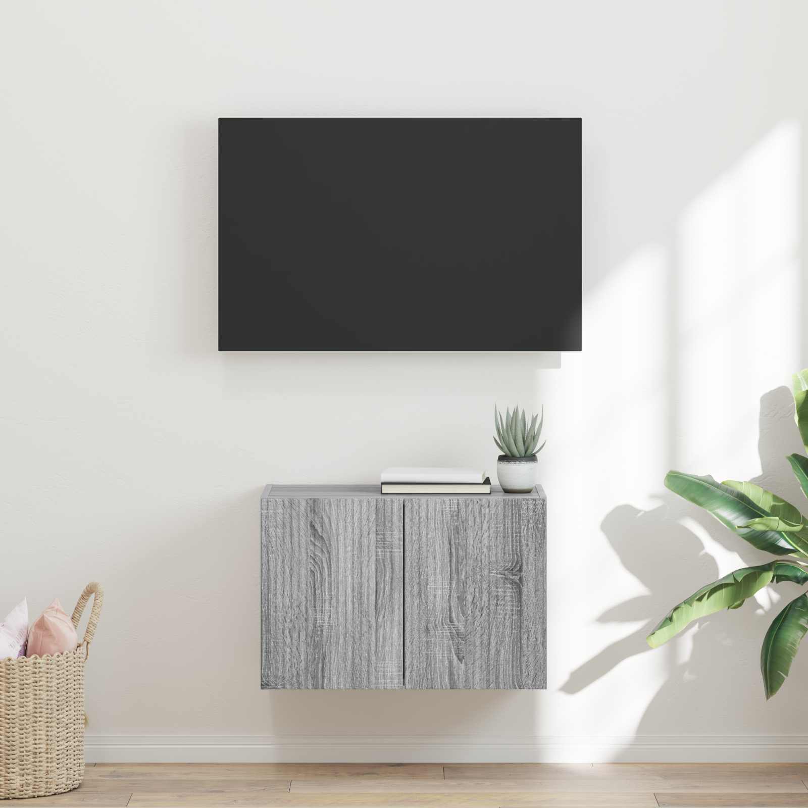 vidaXL TV-wandkast Wandgemonteerd Wit 59,5 x 31 x 40 cm Bewerkt hout