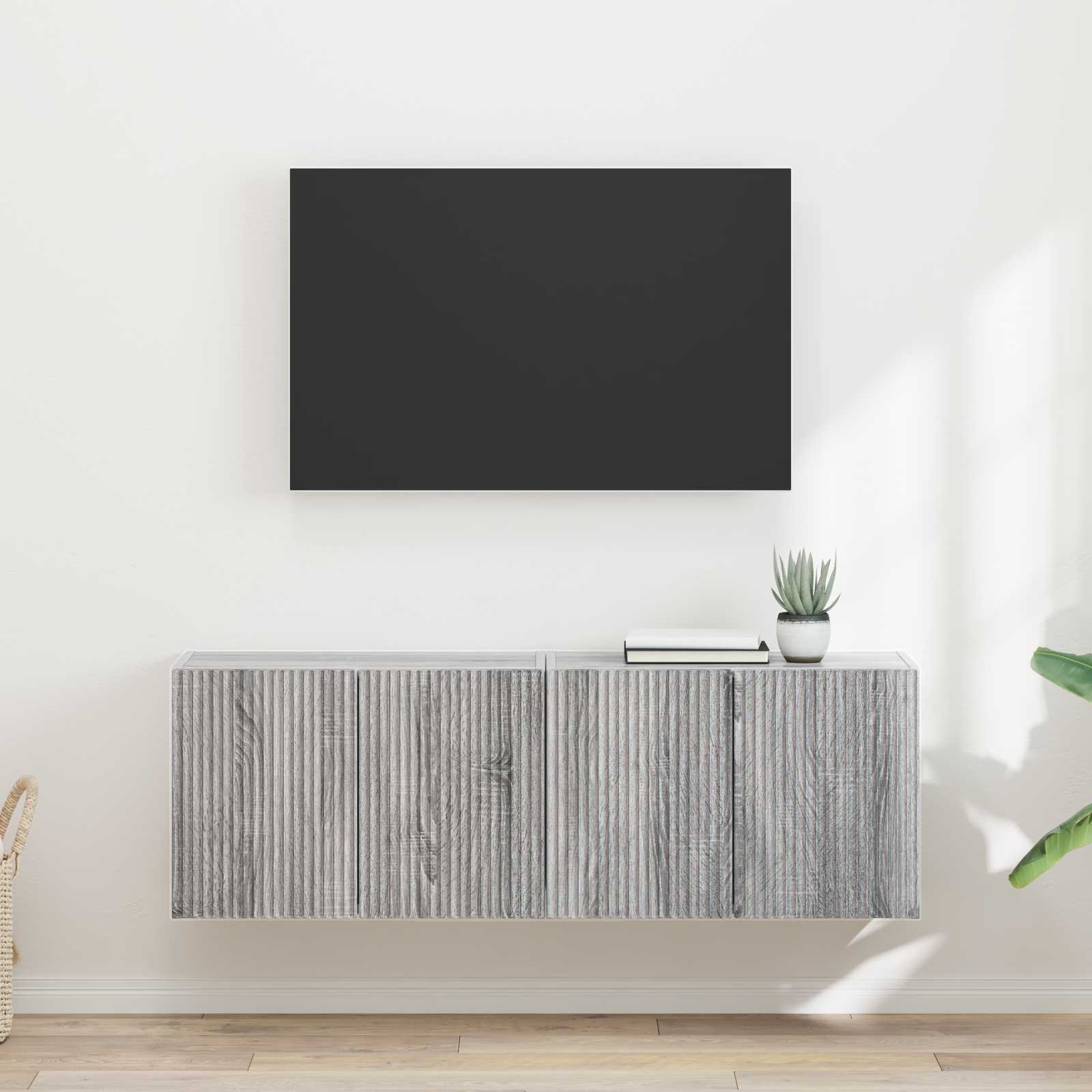 vidaXL TV-wandkast Wandgemonteerd Wit 59,5 x 31 x 40 cm Bewerkt hout