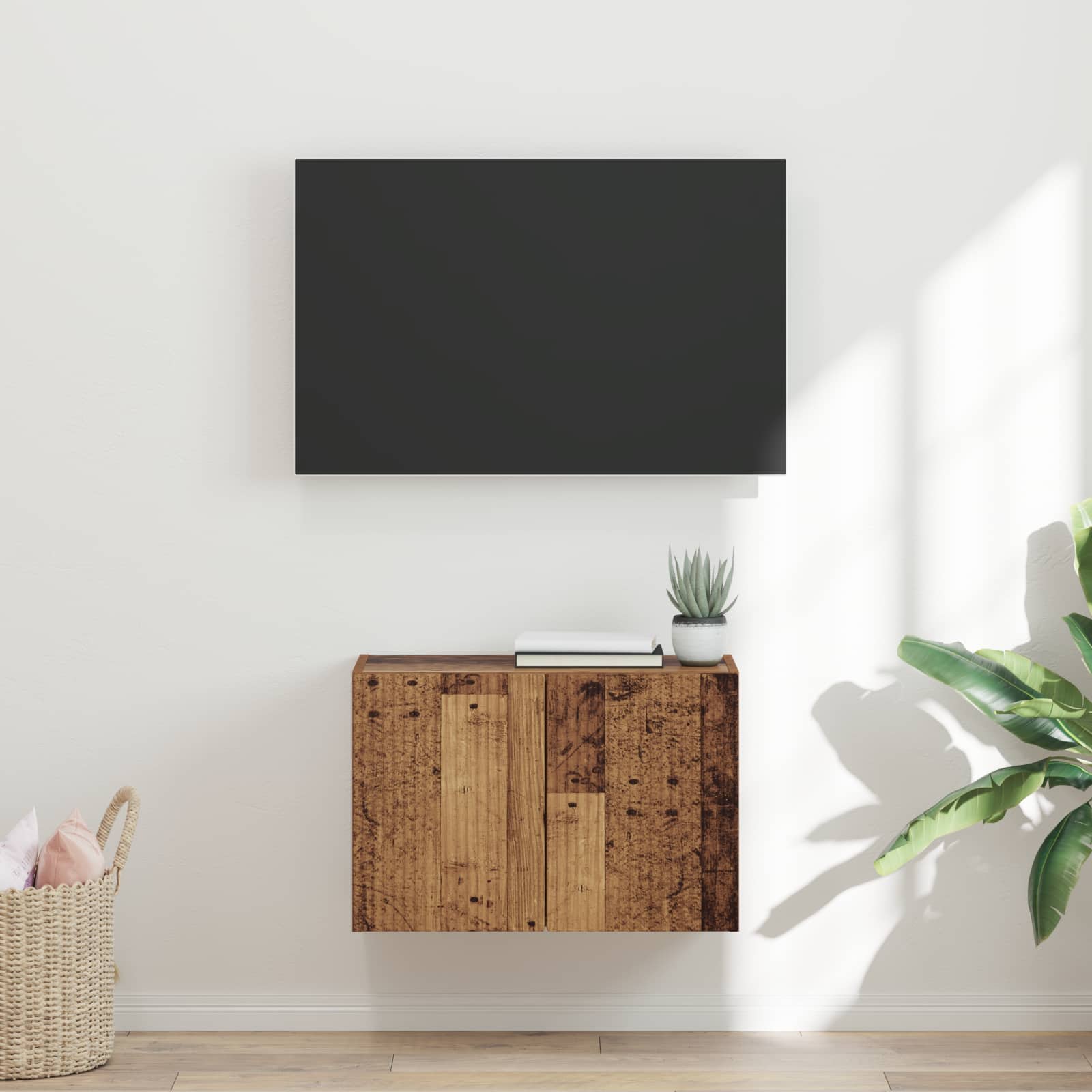 vidaXL TV-wandkast Wandgemonteerd Wit 59,5 x 31 x 40 cm Bewerkt hout