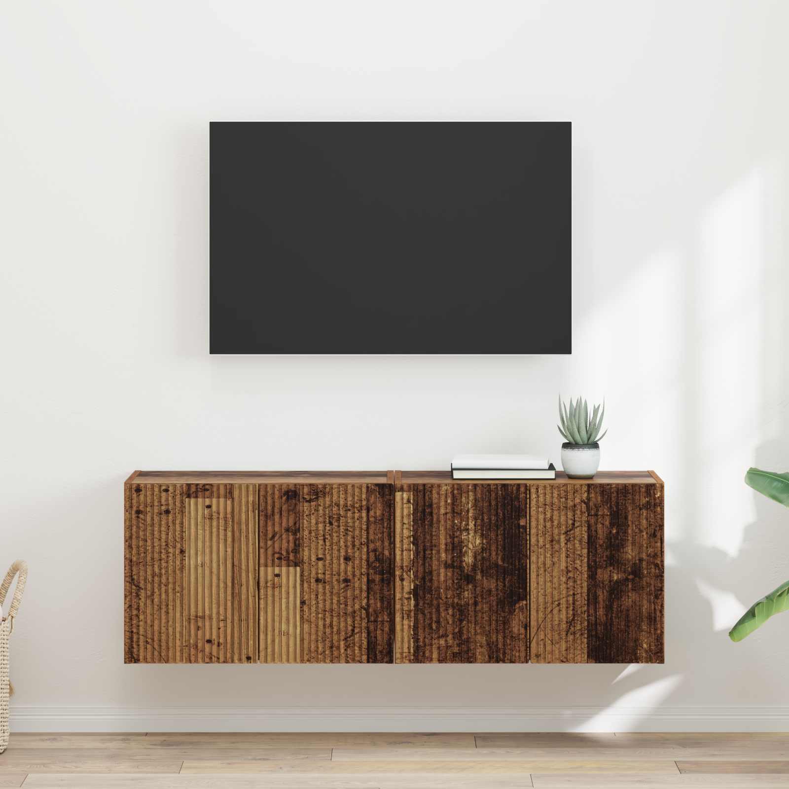 vidaXL TV-wandkast Wandgemonteerd Wit 59,5 x 31 x 40 cm Bewerkt hout