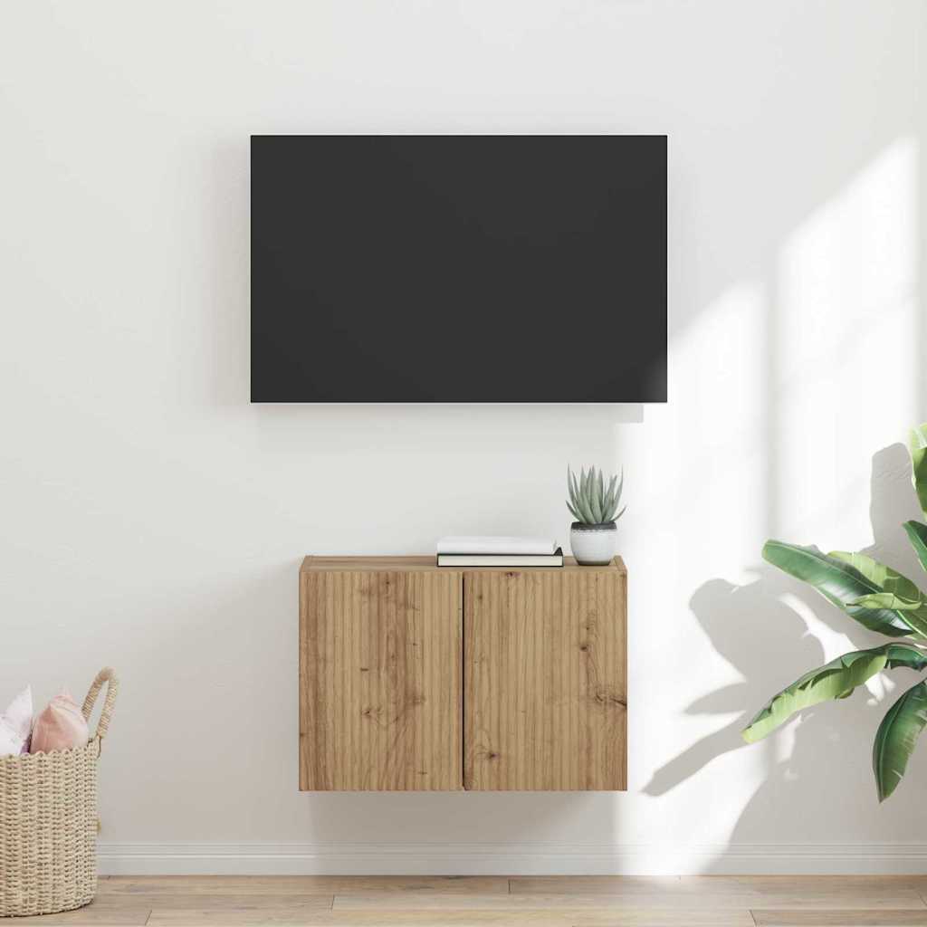 vidaXL TV-wandkast Wandgemonteerd Wit 59,5 x 31 x 40 cm Bewerkt hout