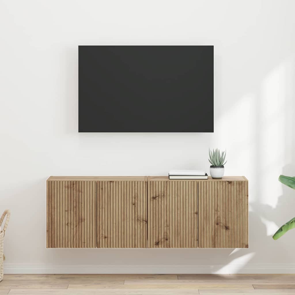 vidaXL TV-wandkast Wandgemonteerd Wit 59,5 x 31 x 40 cm Bewerkt hout
