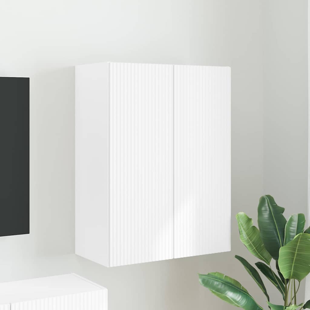vidaXL TV-wandkast Wandgemonteerd Wit 59,5 x 31 x 40 cm Bewerkt hout