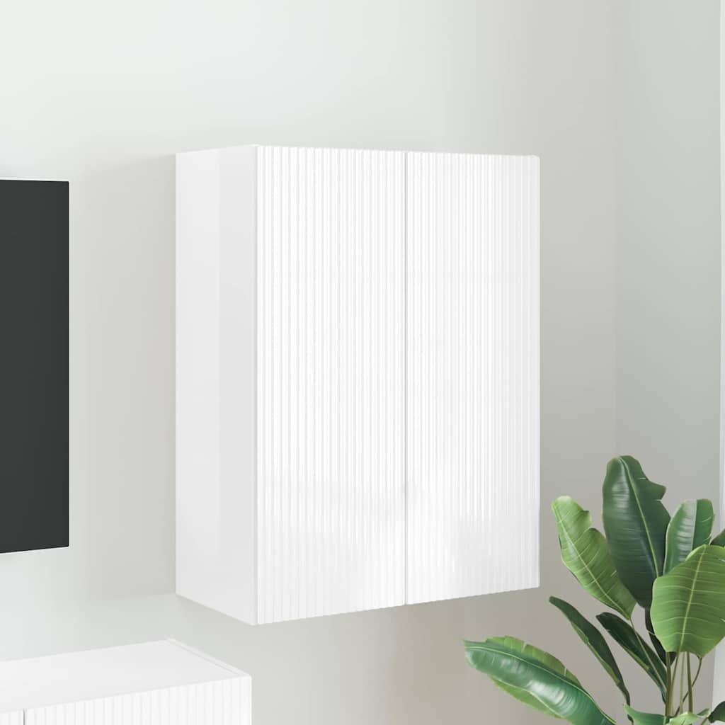 vidaXL TV-wandkast Wandgemonteerd Wit 59,5 x 31 x 40 cm Bewerkt hout