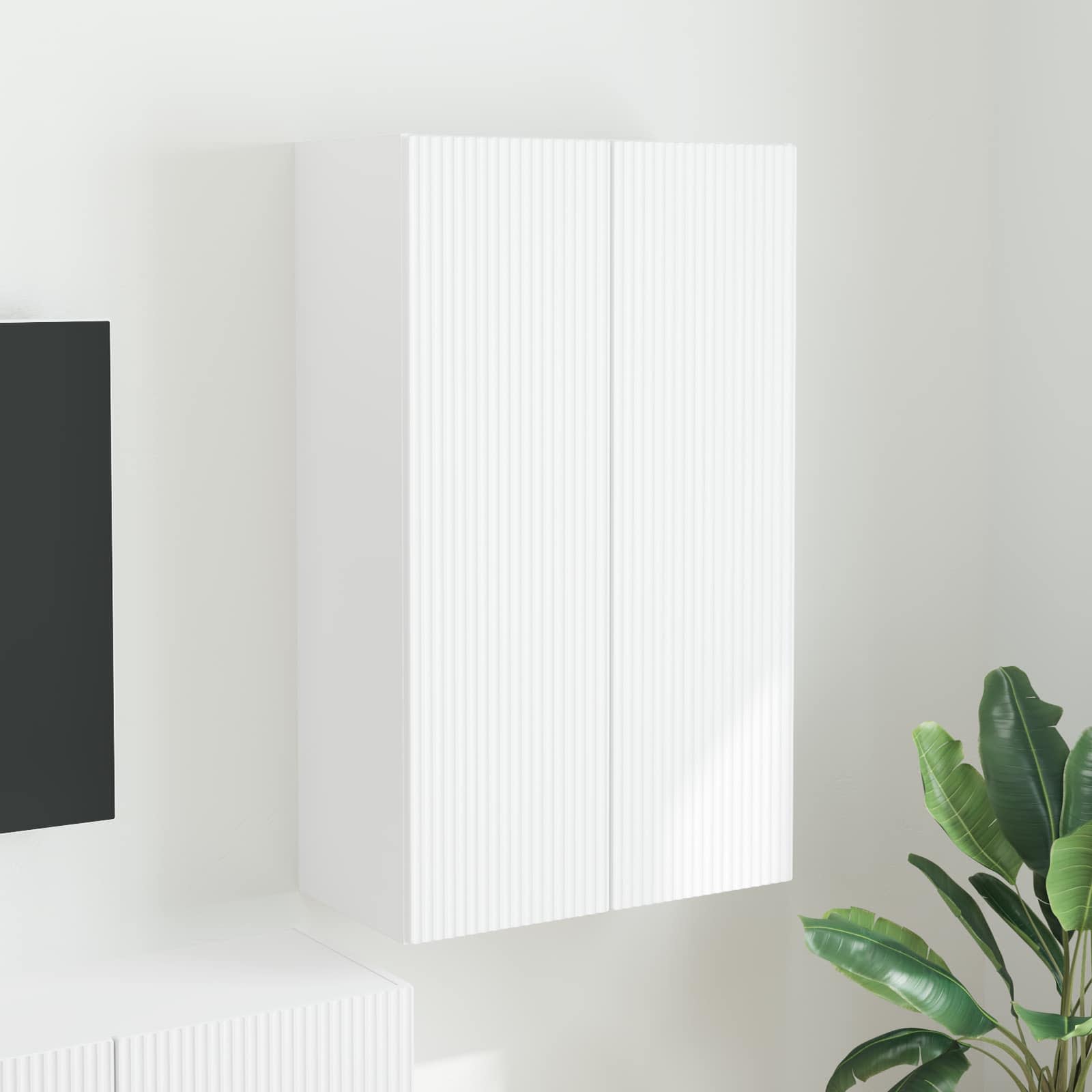 vidaXL TV-wandkast Wandgemonteerd Wit 59,5 x 31 x 40 cm Bewerkt hout