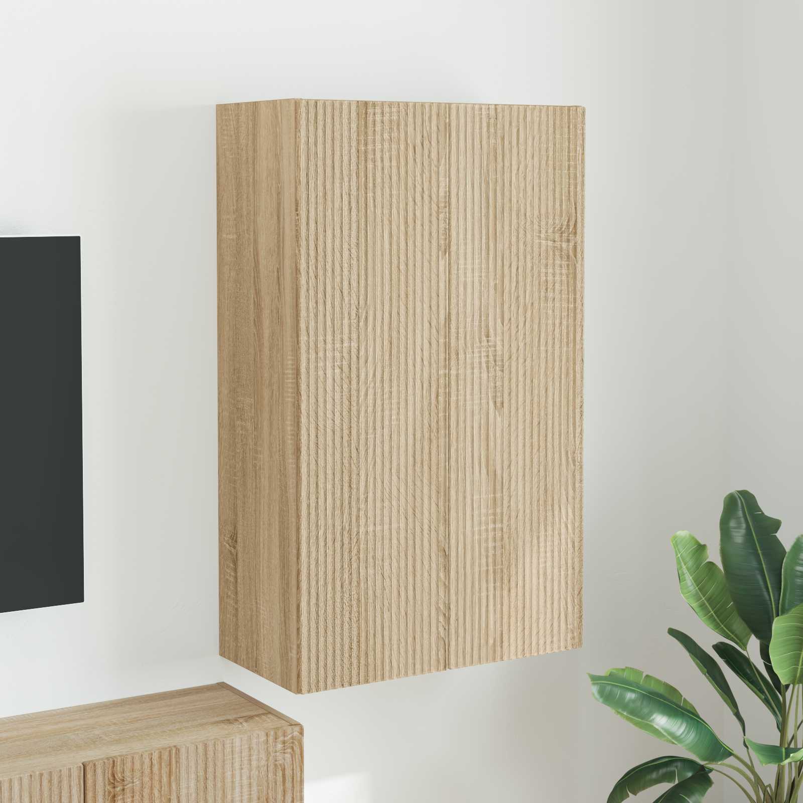 vidaXL TV-wandkast Wandgemonteerd Wit 59,5 x 31 x 40 cm Bewerkt hout