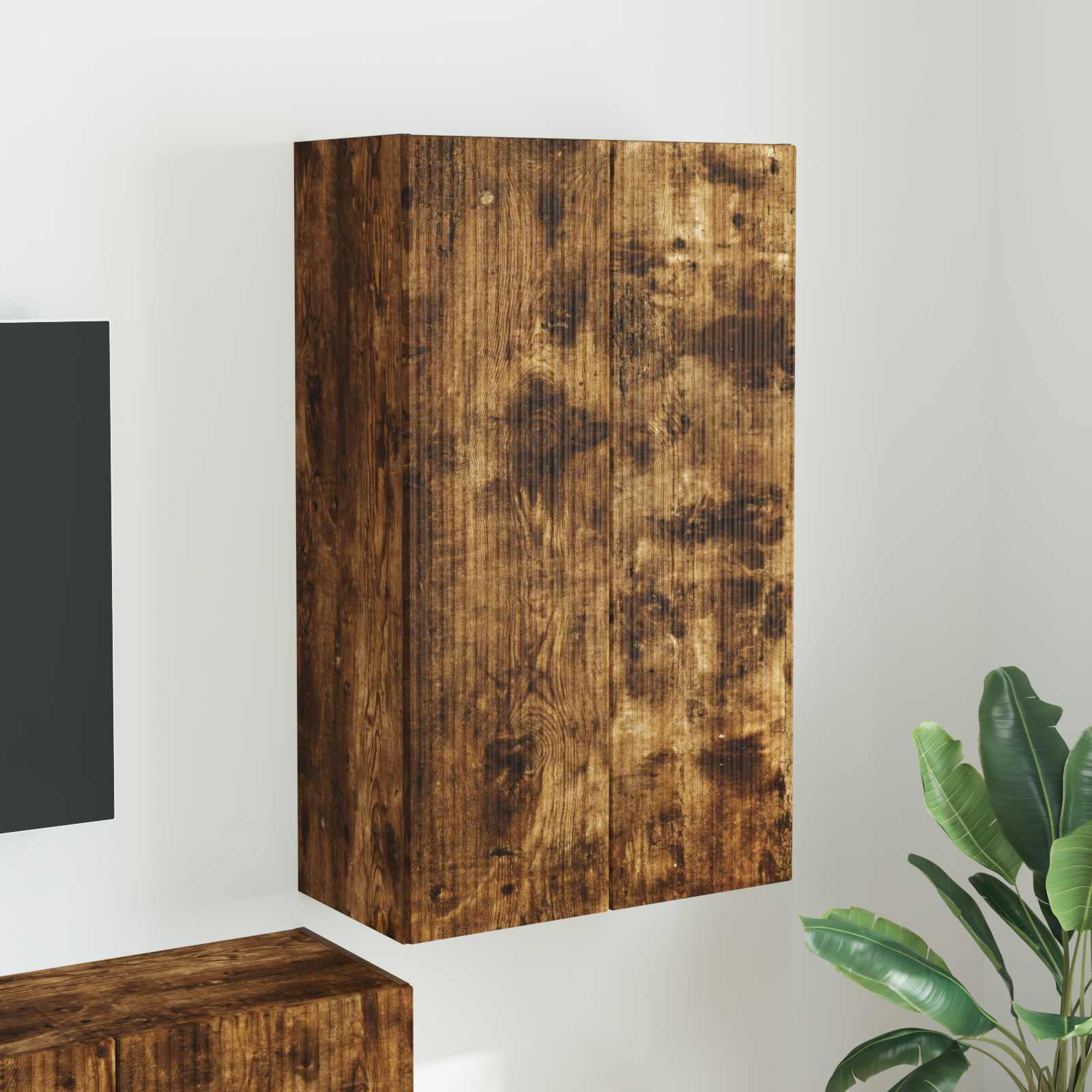 vidaXL TV-wandkast Wandgemonteerd Wit 59,5 x 31 x 40 cm Bewerkt hout